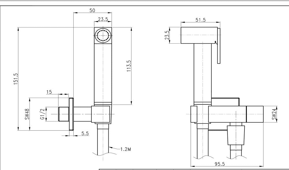 Kit Idroscopino WC Doccetta Ottone Portatile - immagine 2