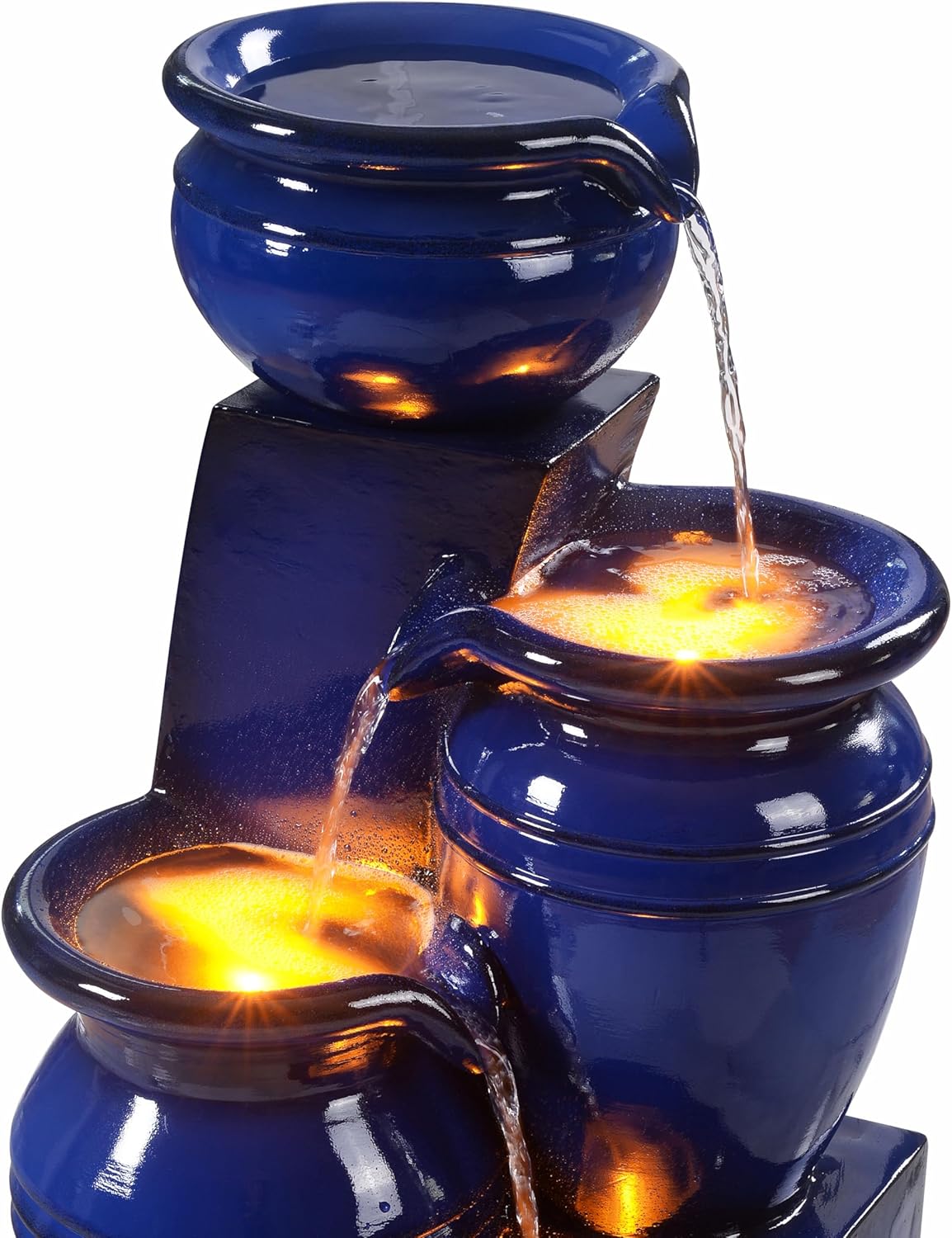 Teamson Home Fontana Solare a Cascata 4 Livelli, Blu Navy - immagine 6