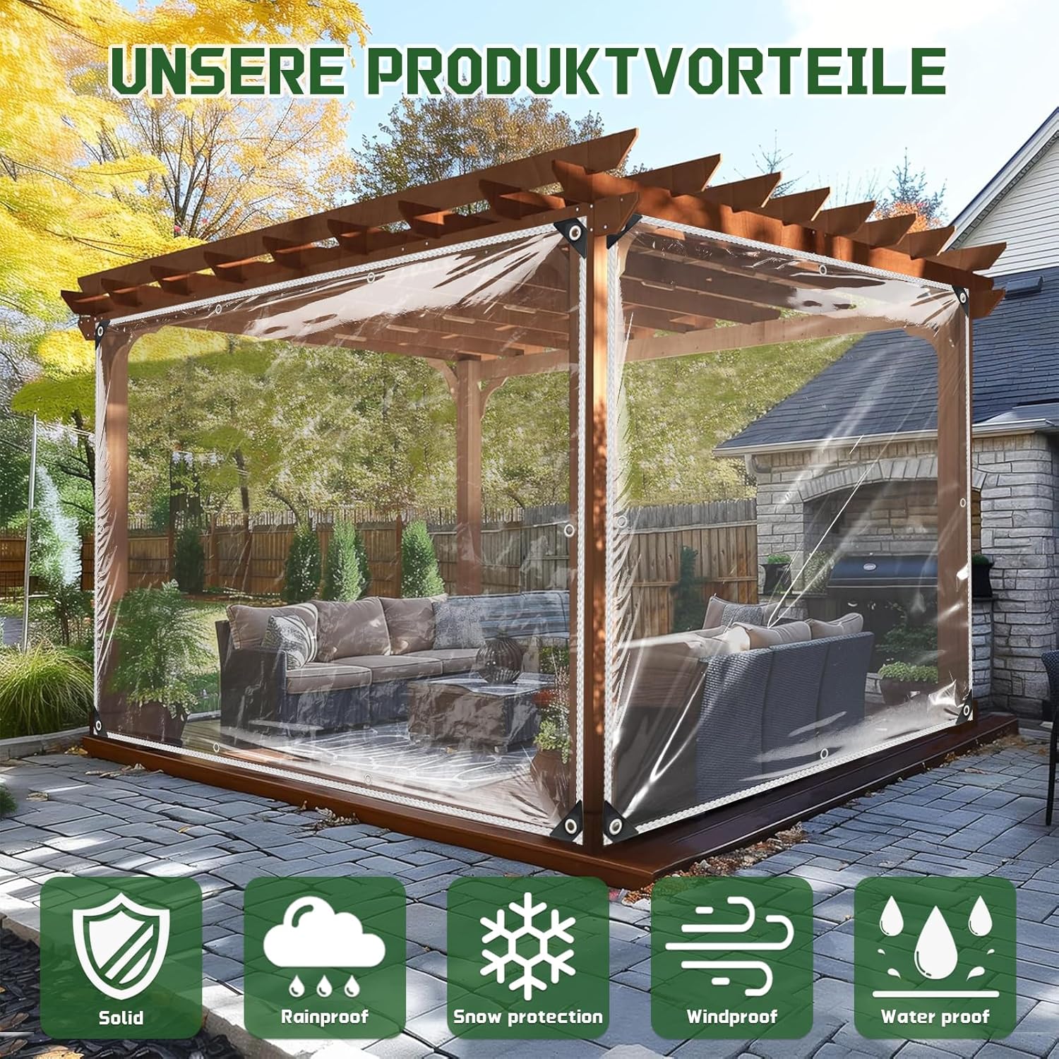 Telone Impermeabile Trasparente PVC 2x6m con Occhielli - immagine 2