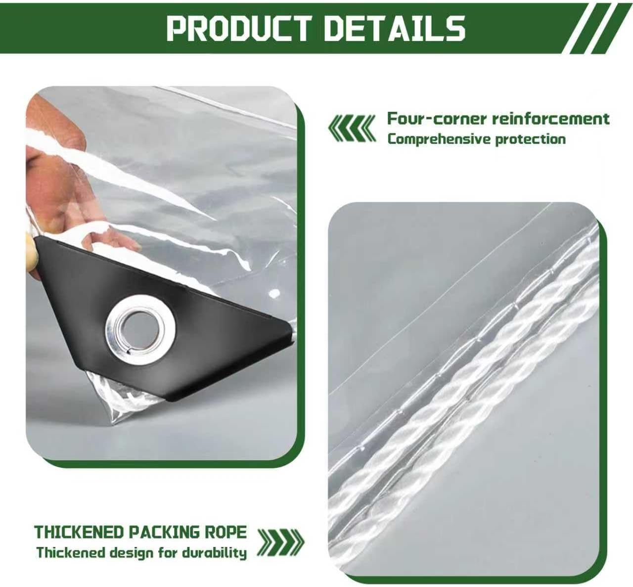 Telone Impermeabile Trasparente PVC 2x6m con Occhielli - immagine 4