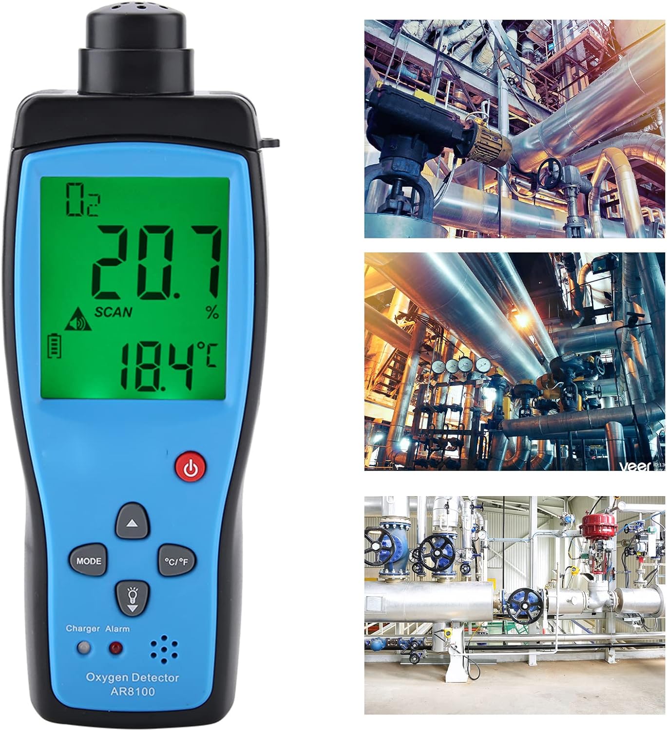 Rilevatore di Ossigeno Portatile con Display LCD - immagine 3