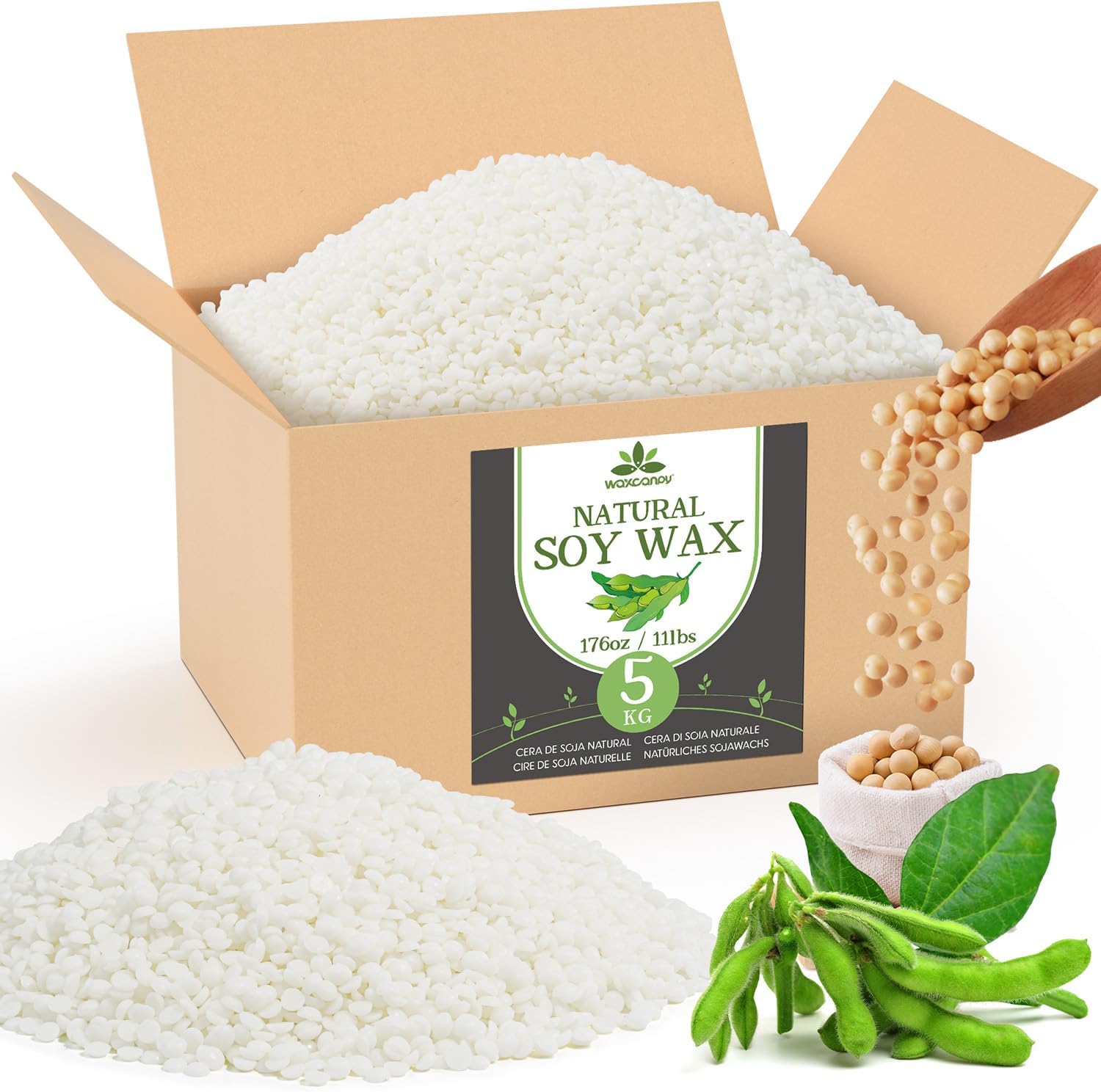 Cera di Soia per Candele Fai Da Te 5kg Waxcanpy - immagine 1