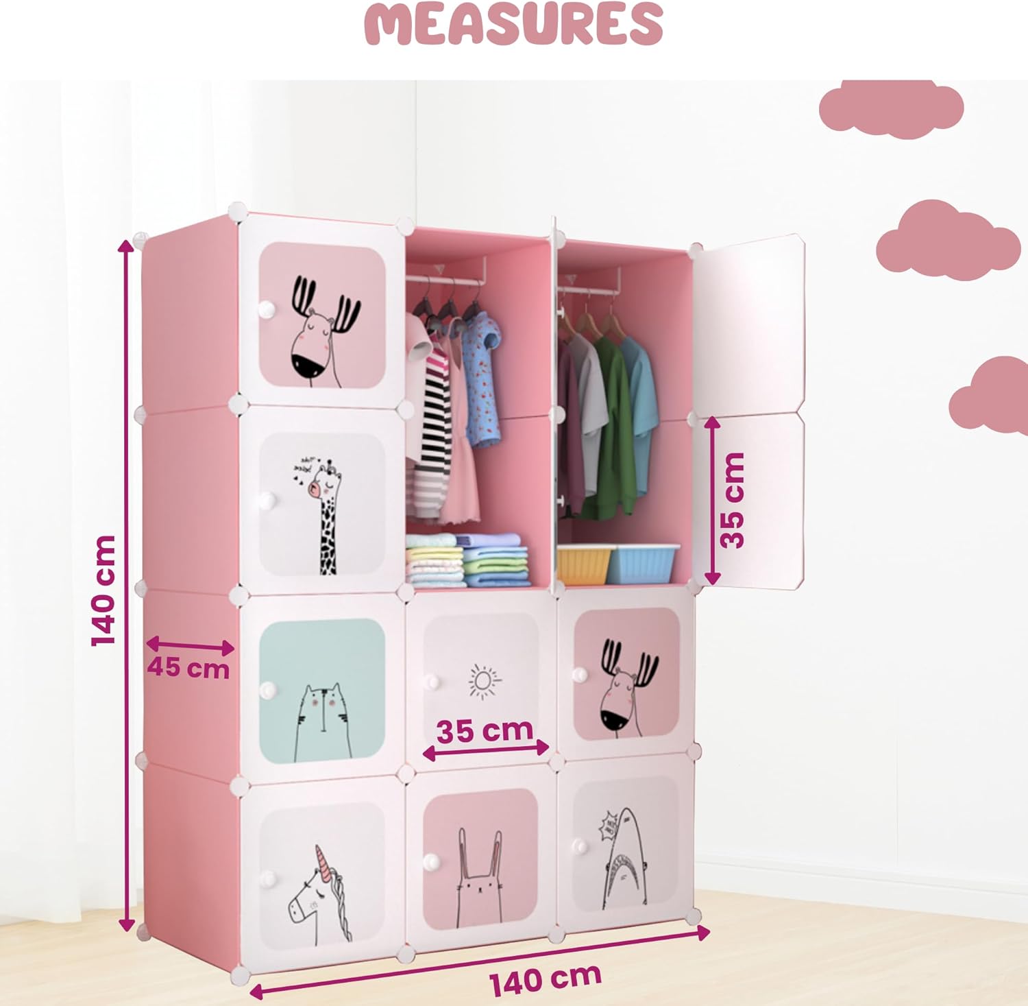 Magic Select Armadio Modulare per Bambini 12 Moduli, Rosa - immagine 2