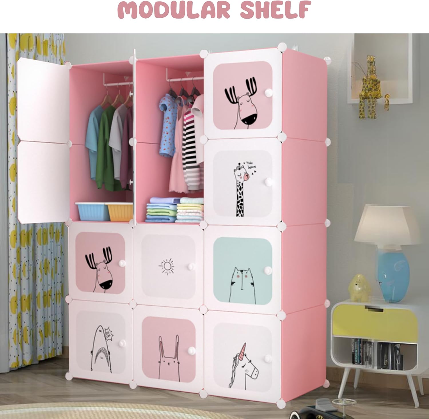 Magic Select Armadio Modulare per Bambini 12 Moduli, Rosa - immagine 3
