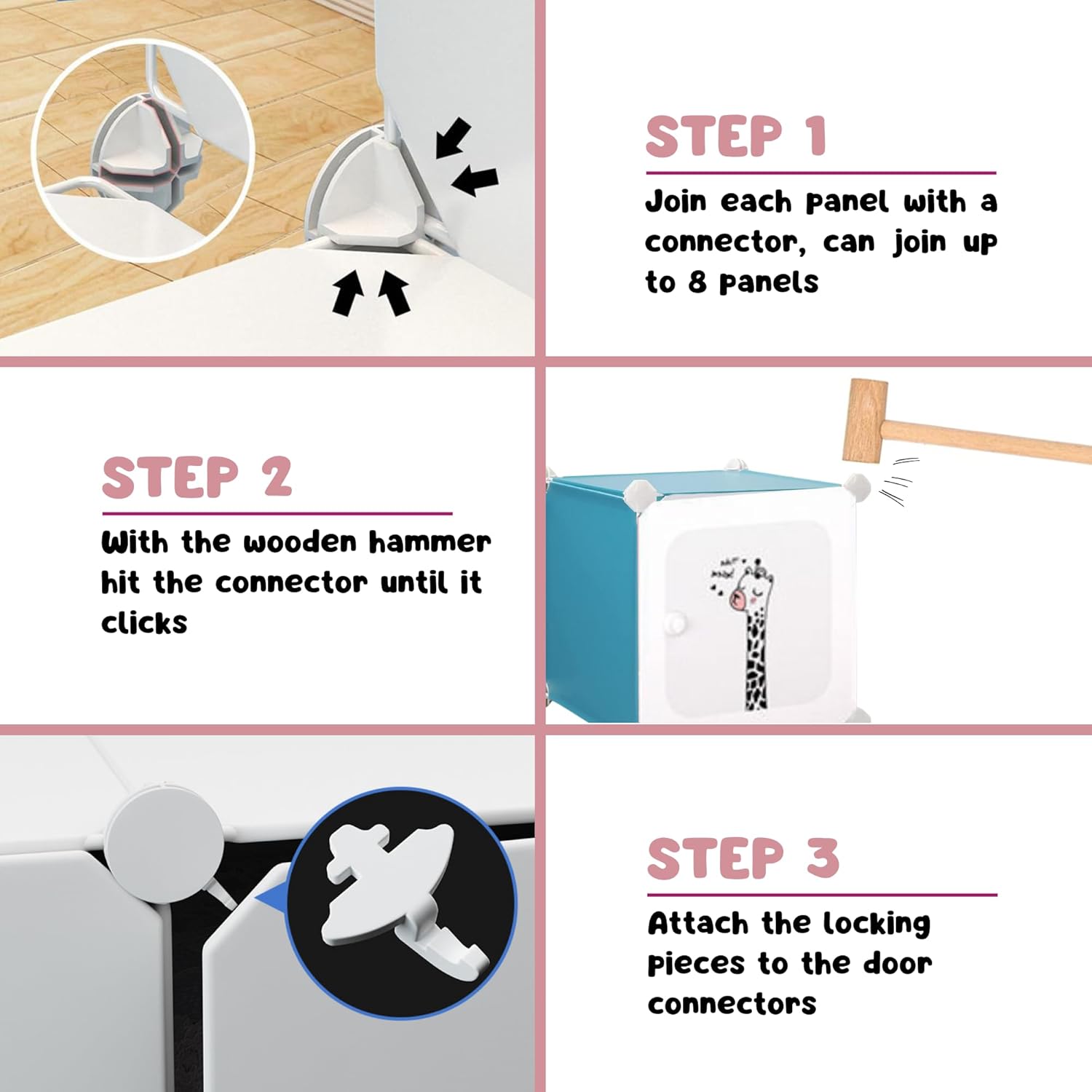 Magic Select Armadio Modulare per Bambini 12 Moduli, Rosa - immagine 4