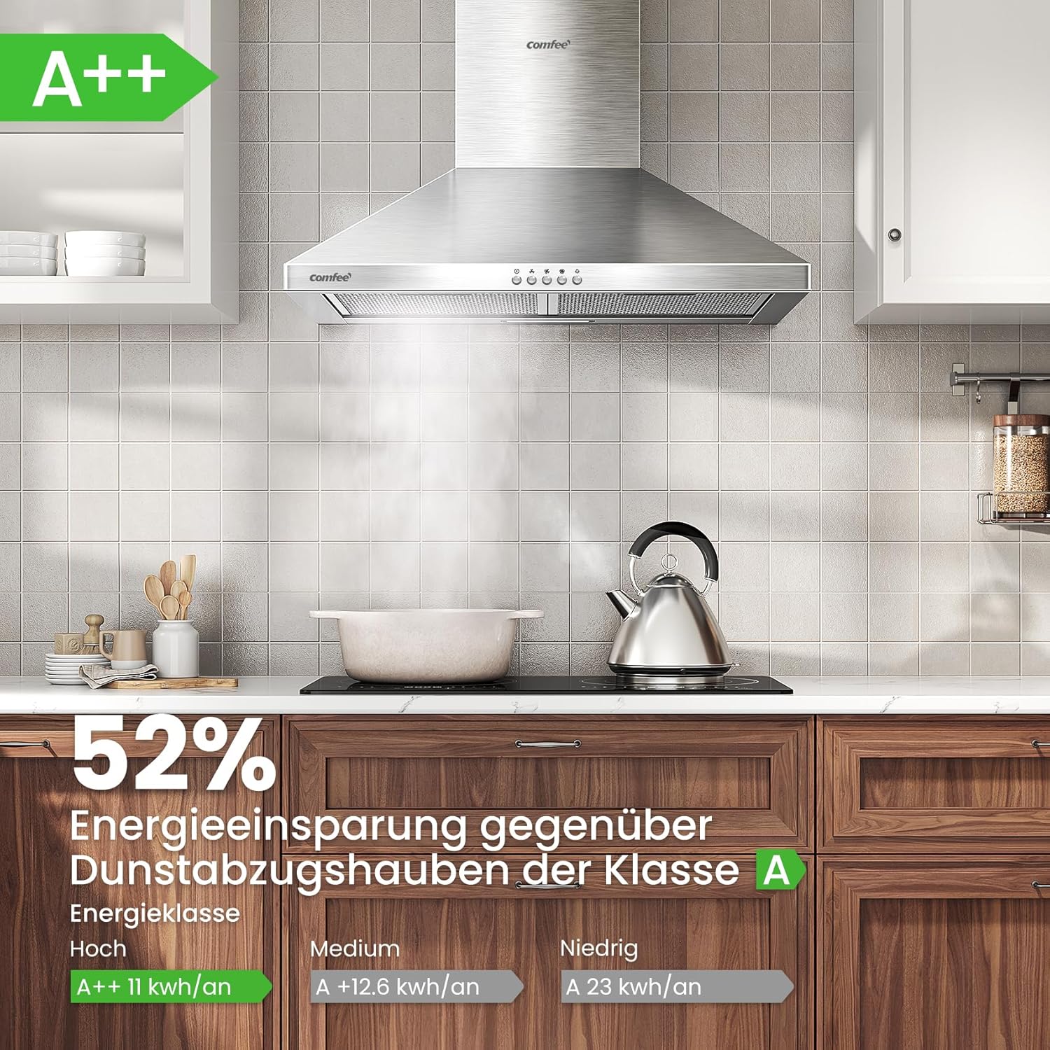 Comfee' CH60A17EM400SS Cappa Aspirante 60cm, Argento - immagine 3