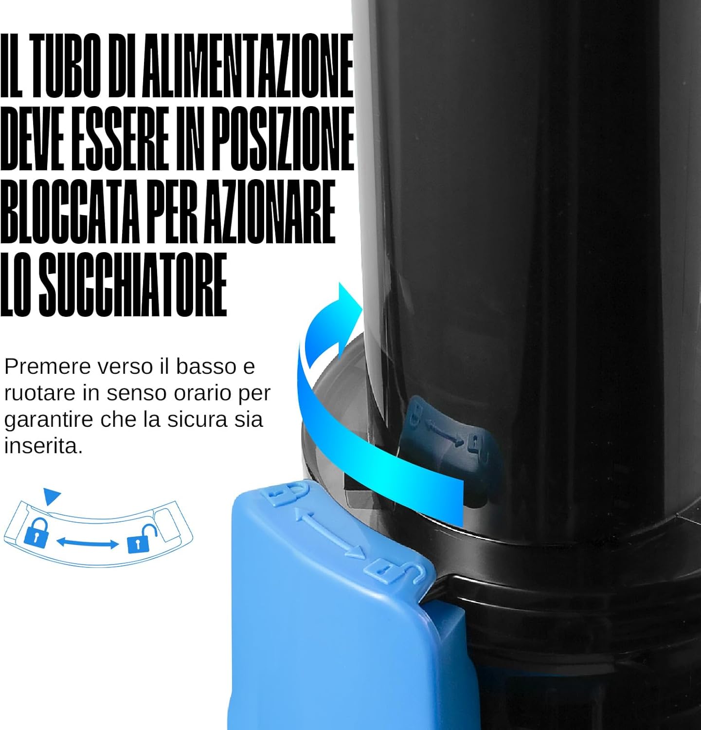 Ventray Ginnie Estrattore Frutta e Verdura Slow Juicer, Blu - immagine 5