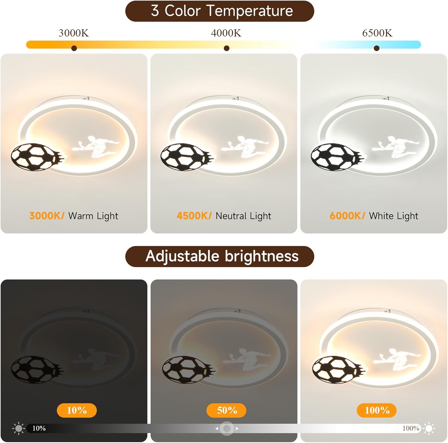 Easy Eagle Lampadario Cameretta Calcio LED 34CM - immagine 2