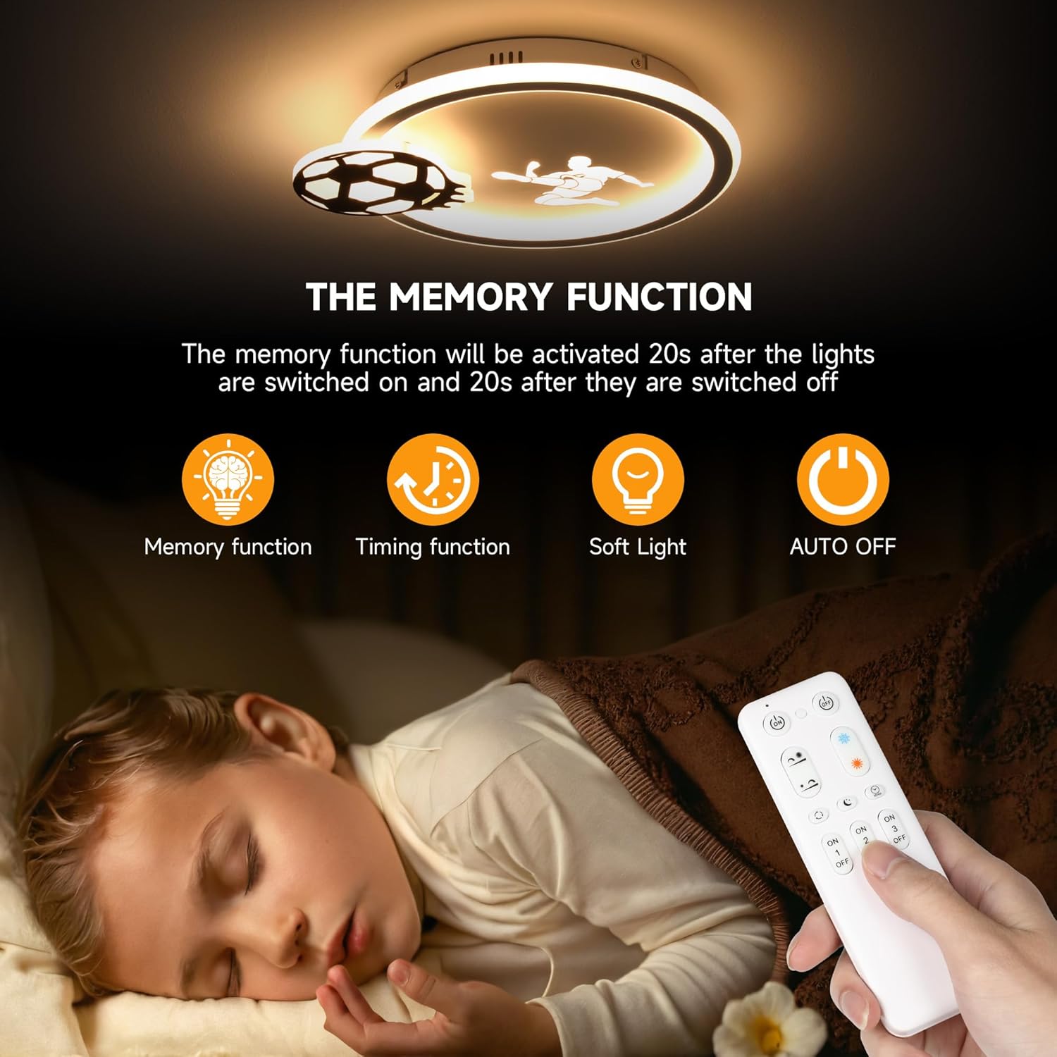 Easy Eagle Lampadario Cameretta Calcio LED 34CM - immagine 5