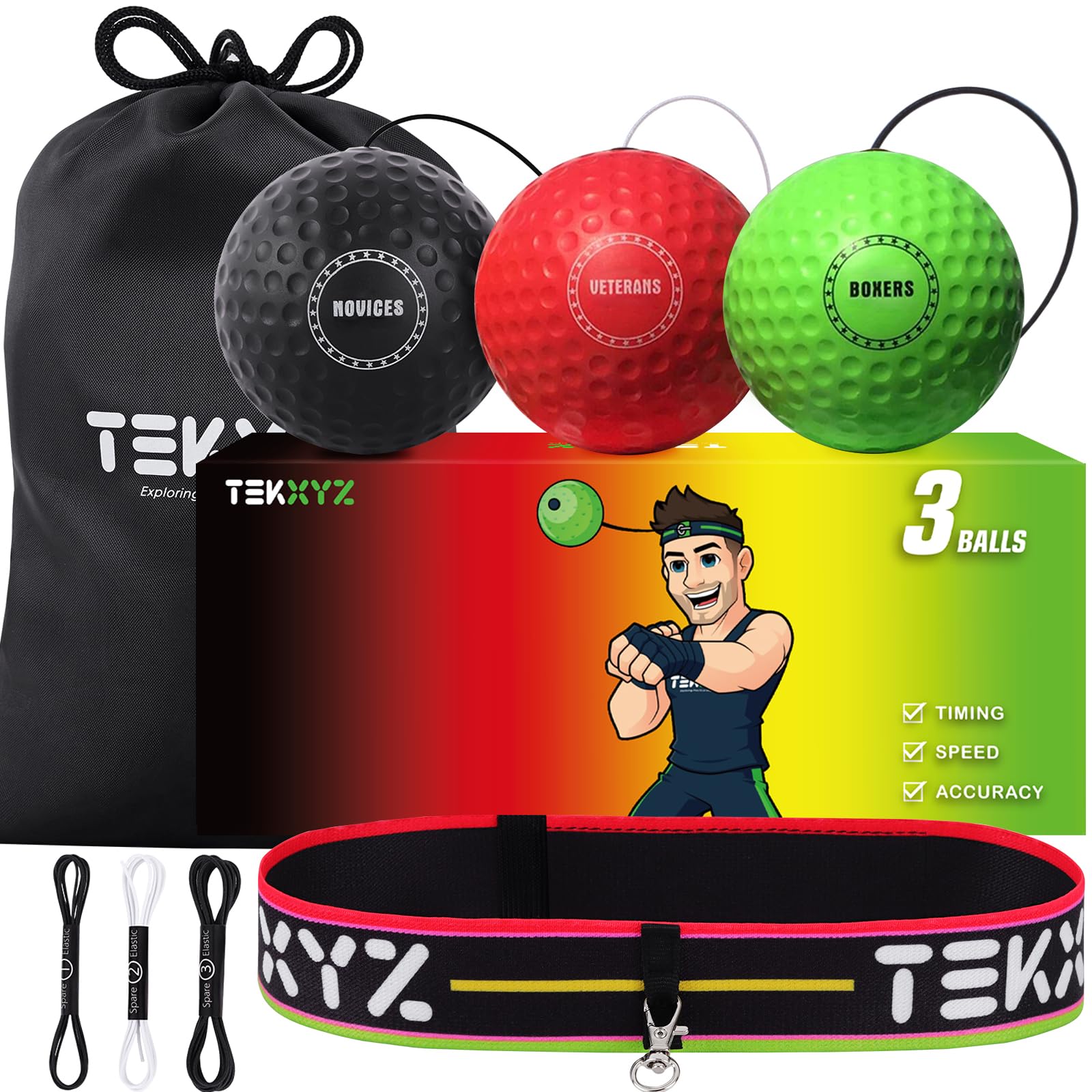 Tekxyz Reflex Ball per Boxe - Allenamento Pugilato