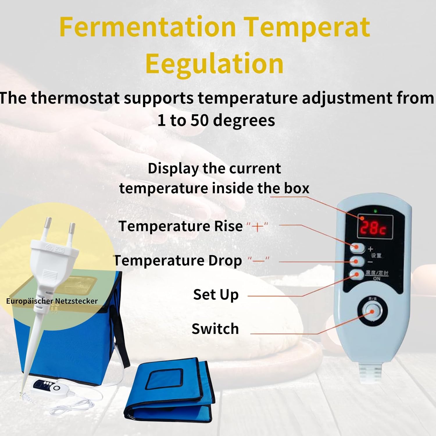 Cloud Fire Scatola Pieghevole per Fermentazione Pasta, Blu - immagine 3