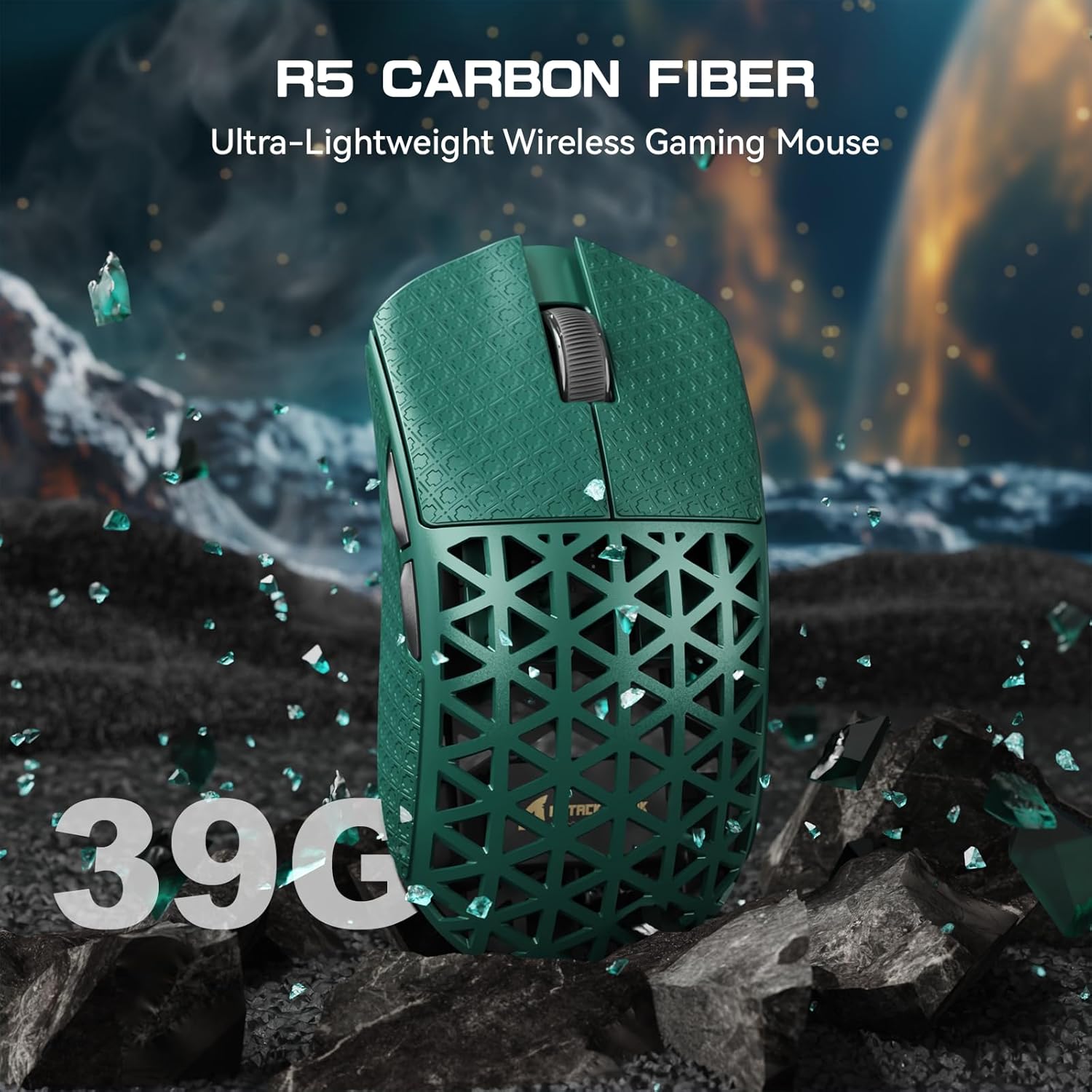 ATTACK SHARK R5 Ultra - Mouse Gaming Wireless 39g, Verde - immagine 3