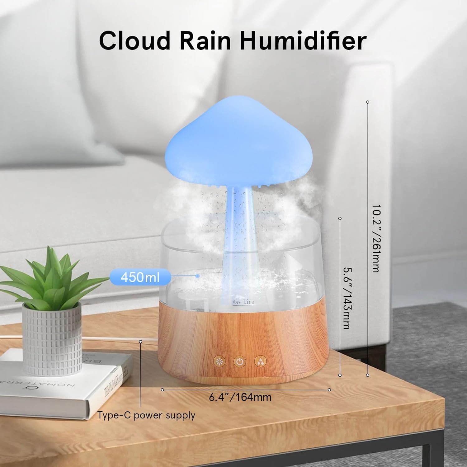 Towwoo Rain Cloud Humidifier 3 in 1 con Telecomando - immagine 2