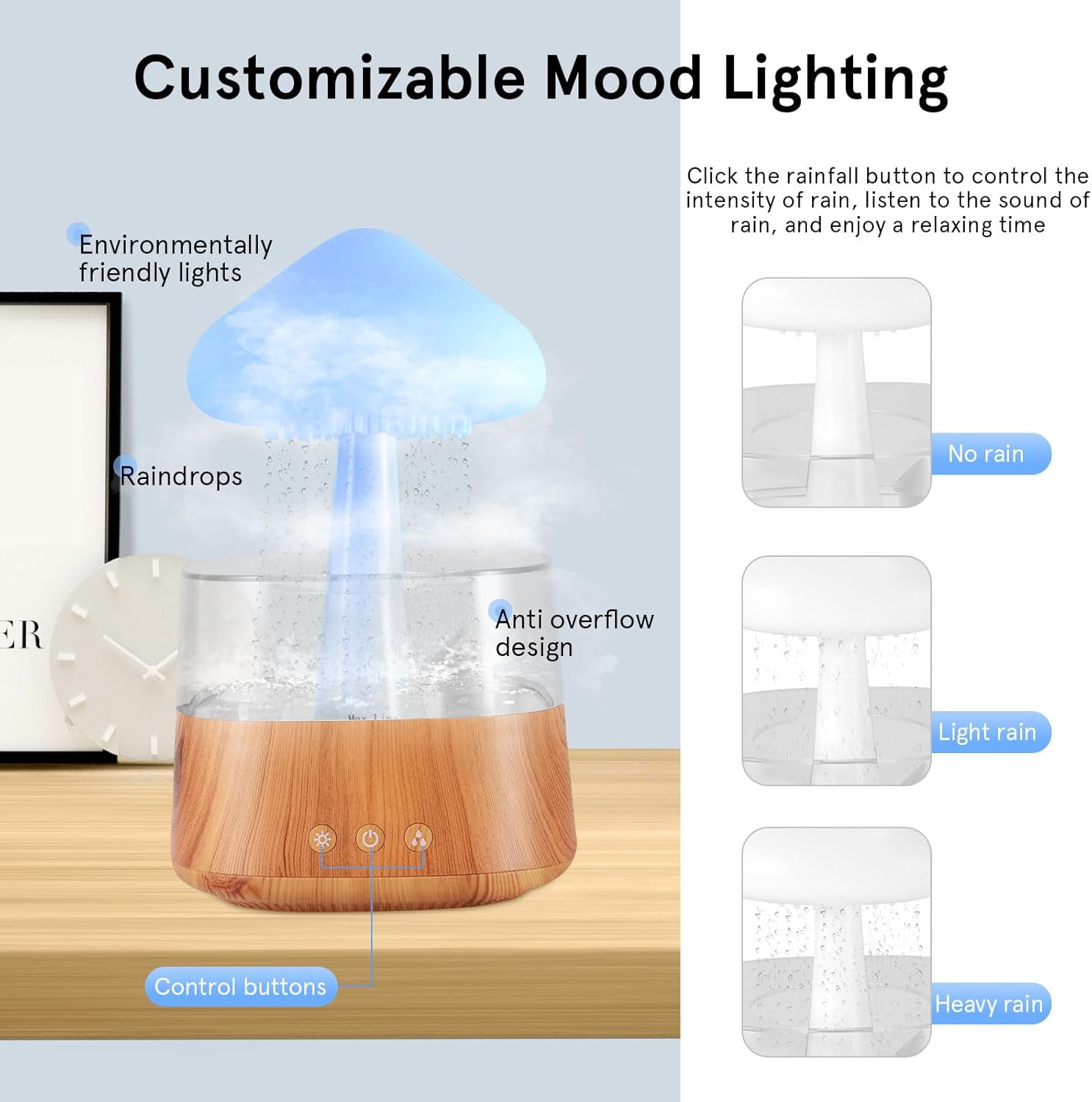 Towwoo Rain Cloud Humidifier 3 in 1 con Telecomando - immagine 4