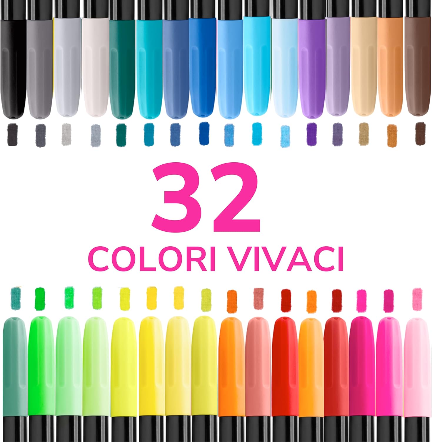 Zenacolor 32 Pennarelli per Tessuti a Punta Fine - immagine 2