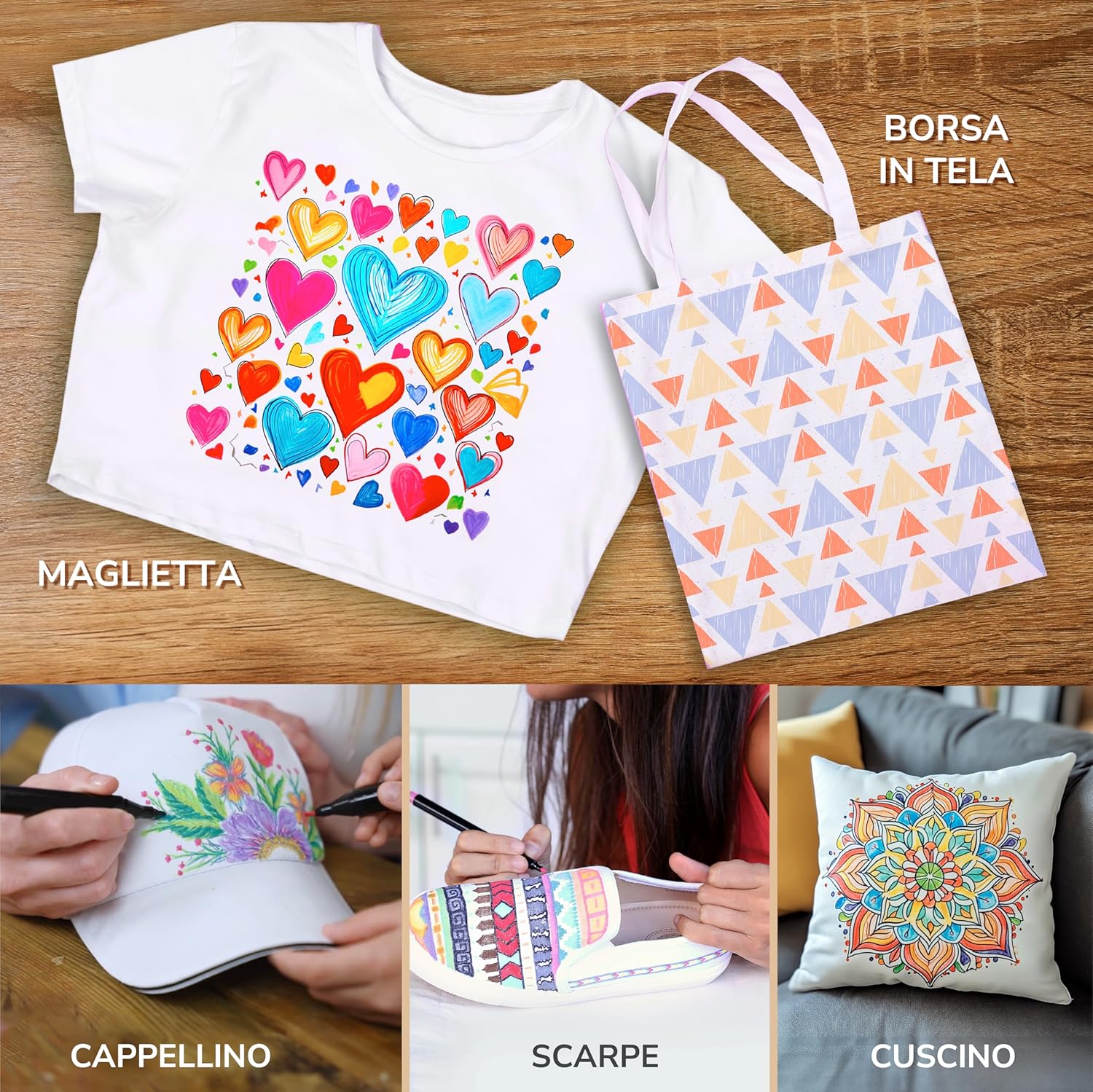 Zenacolor 32 Pennarelli per Tessuti a Punta Fine - immagine 4