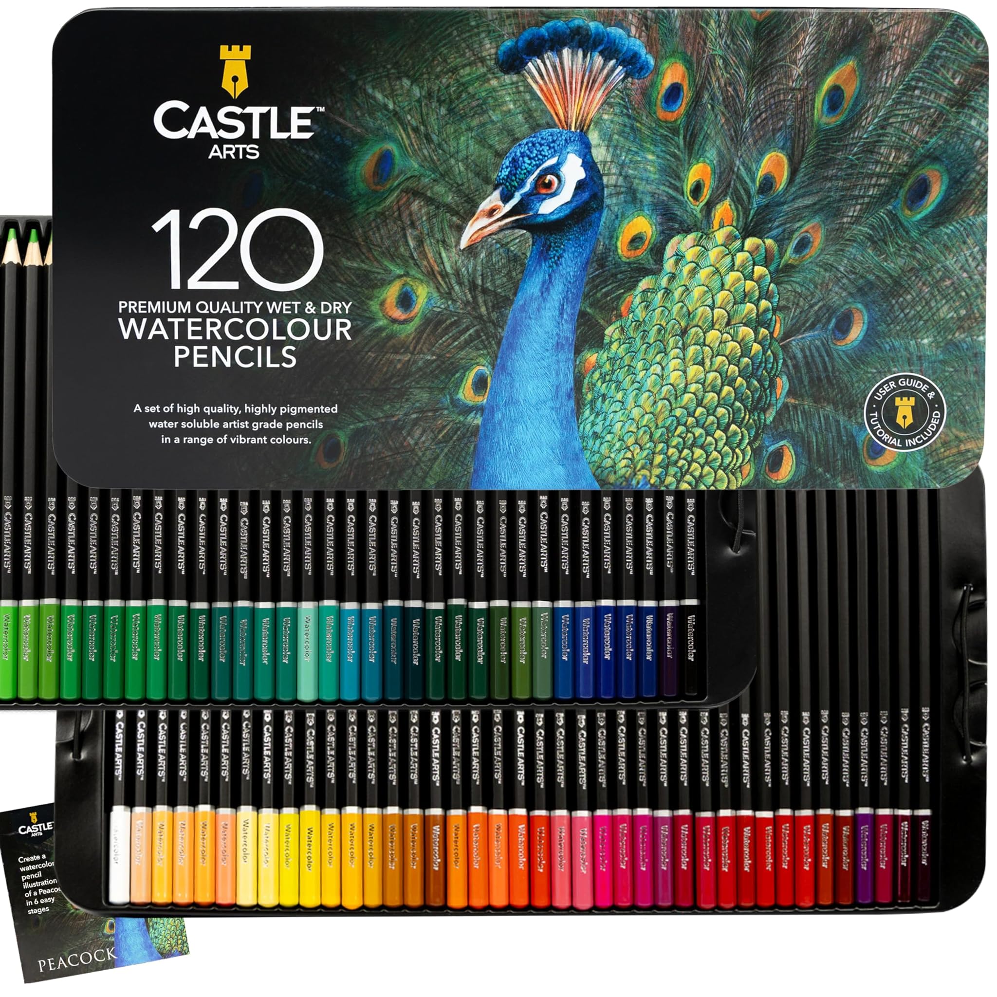 Castle Art Supplies Set di 120 Matite Acquerellabili