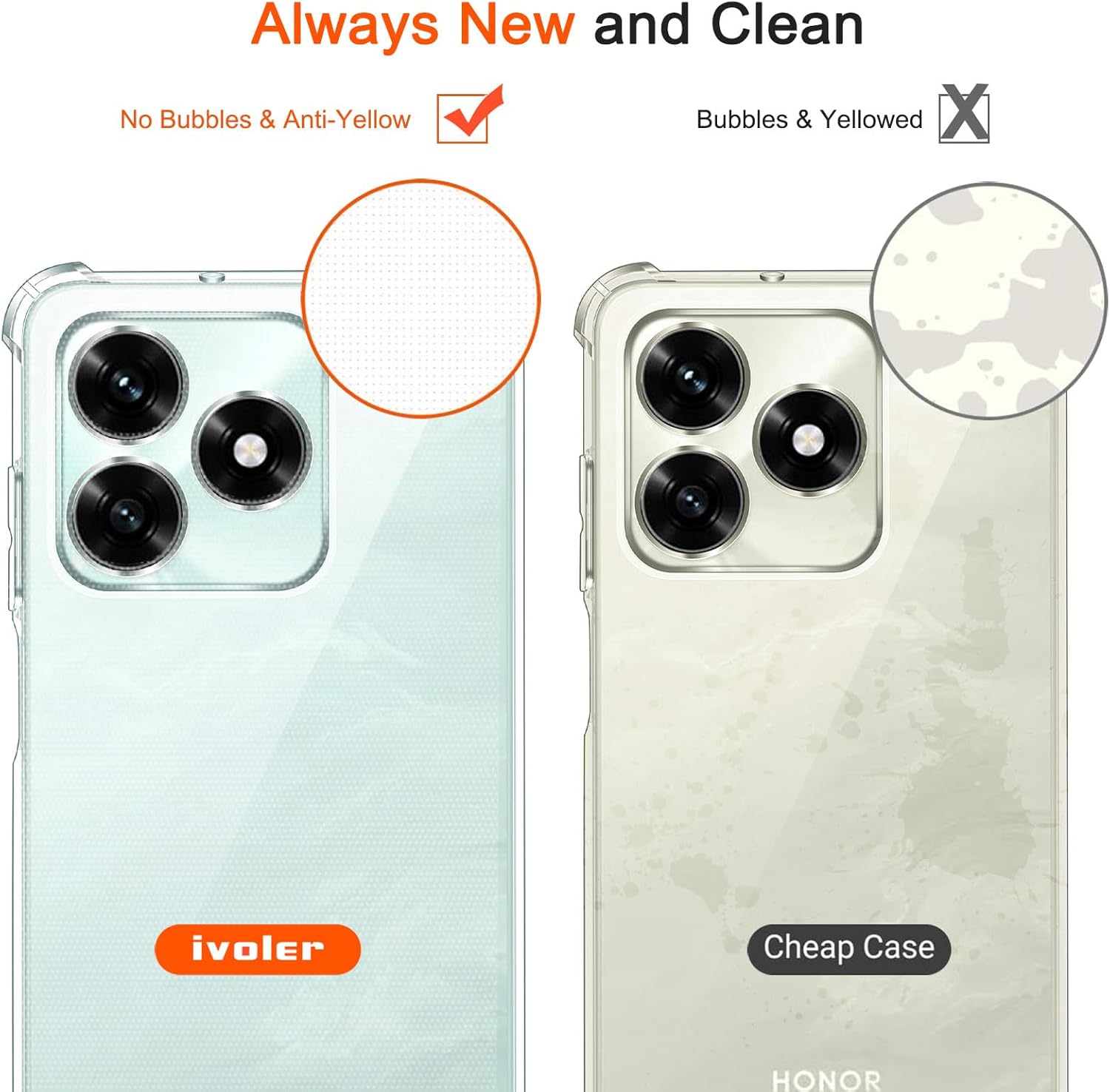 Ivoler Cover per Honor X5C Plus Trasparente - immagine 6