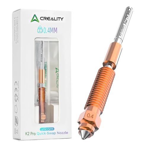 Creality K2 Pro - Ugello da 0,4 mm, accessorio per stampante 3D, ugello a sgancio rapido Unicorn con collo in lega di titanio, lega di rame e acciaio temprato per K2 Pro Combo