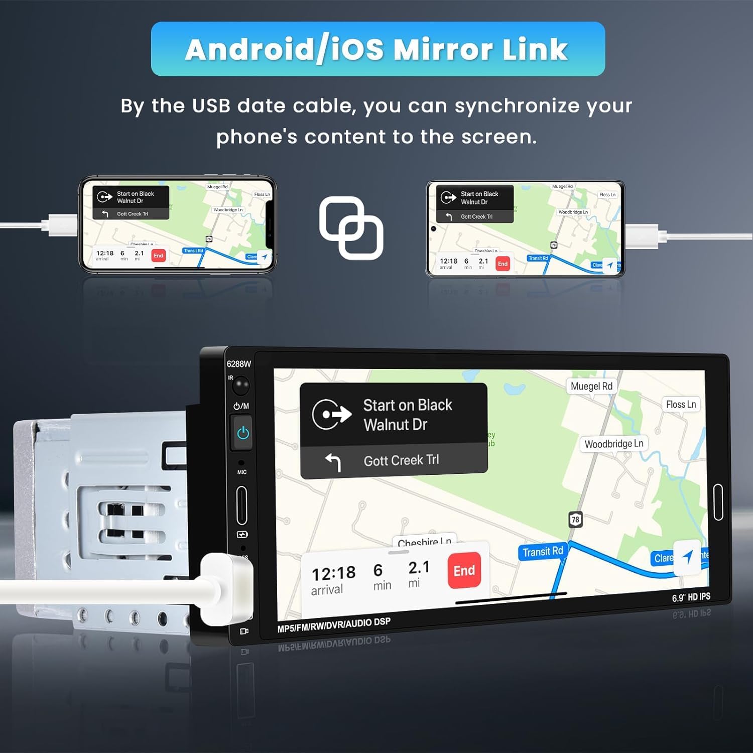 Inefala Autoradio 1 Din Bluetooth con Schermo 6,9 Pollici - immagine 3