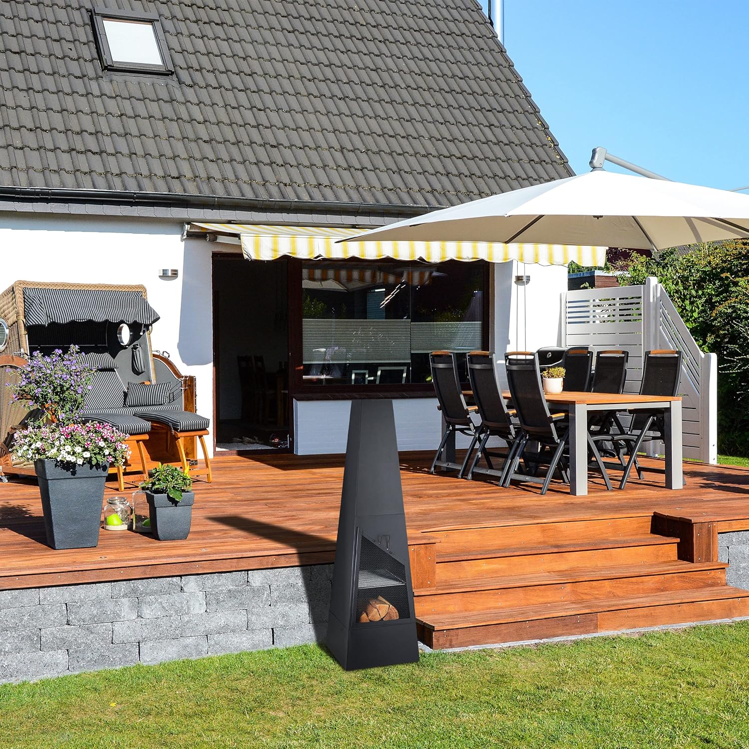 Relaxdays Camino da Giardino e Veranda, Nero - immagine 5