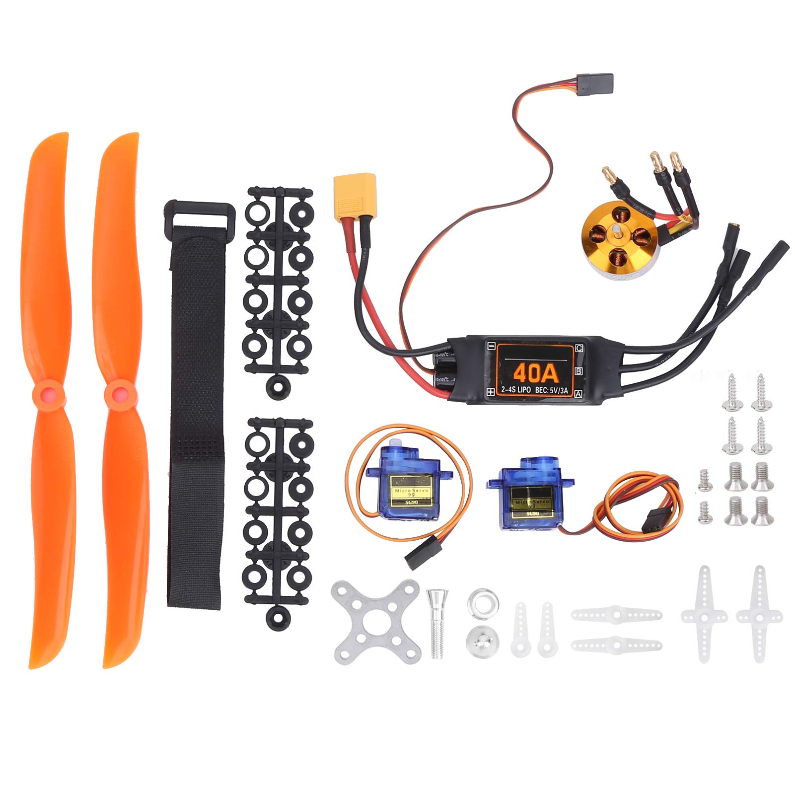RiToEasysports Accessorio per Velivoli RC 40A XT60T ESC 2212 KV1400 Motore SG90 Servo 8060 Kit Elica per RC Droni Elicotteri FPV Accessori per Modelli Aerei