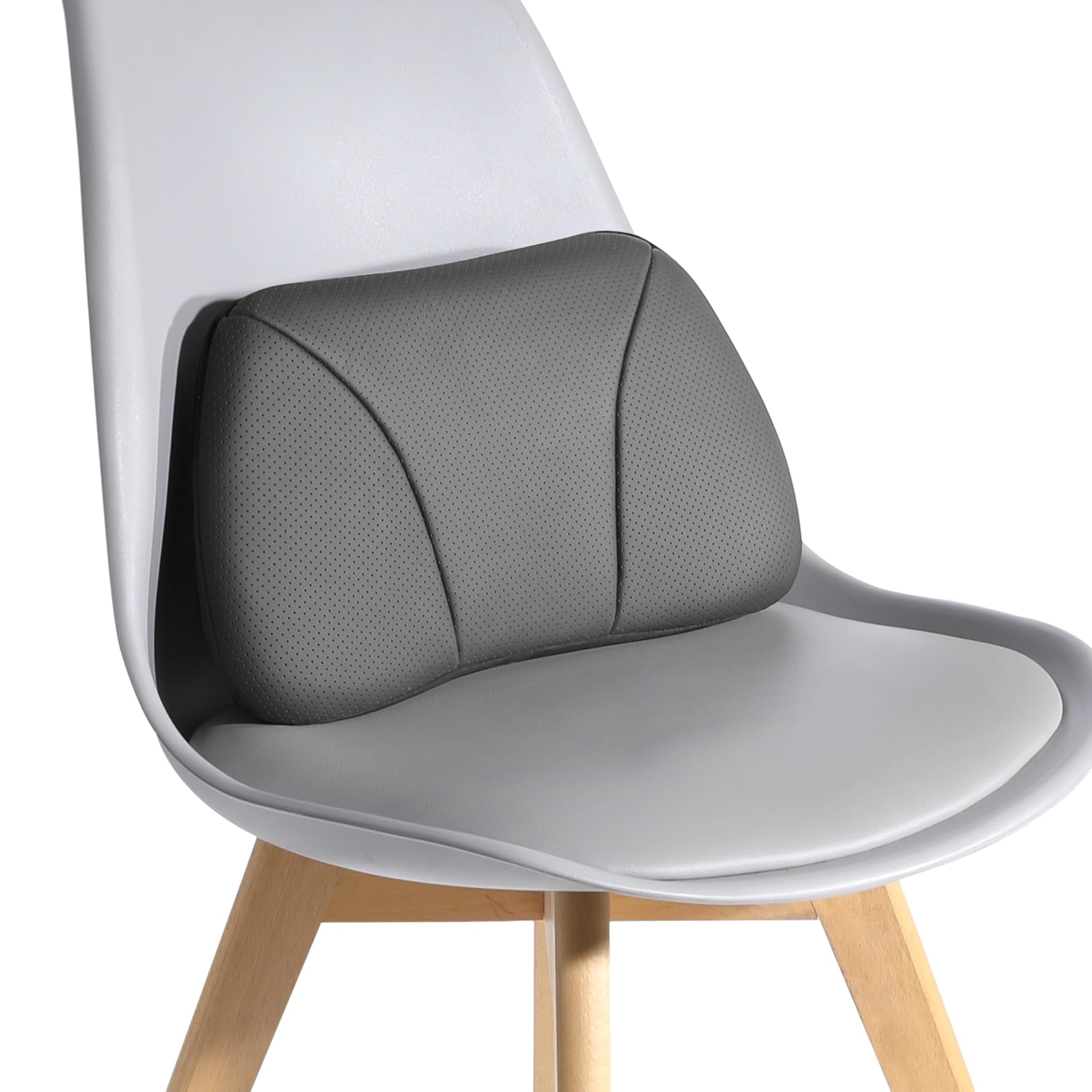 Poksri Cuscino Lombare Auto in Vera Pelle Bovina, Nero