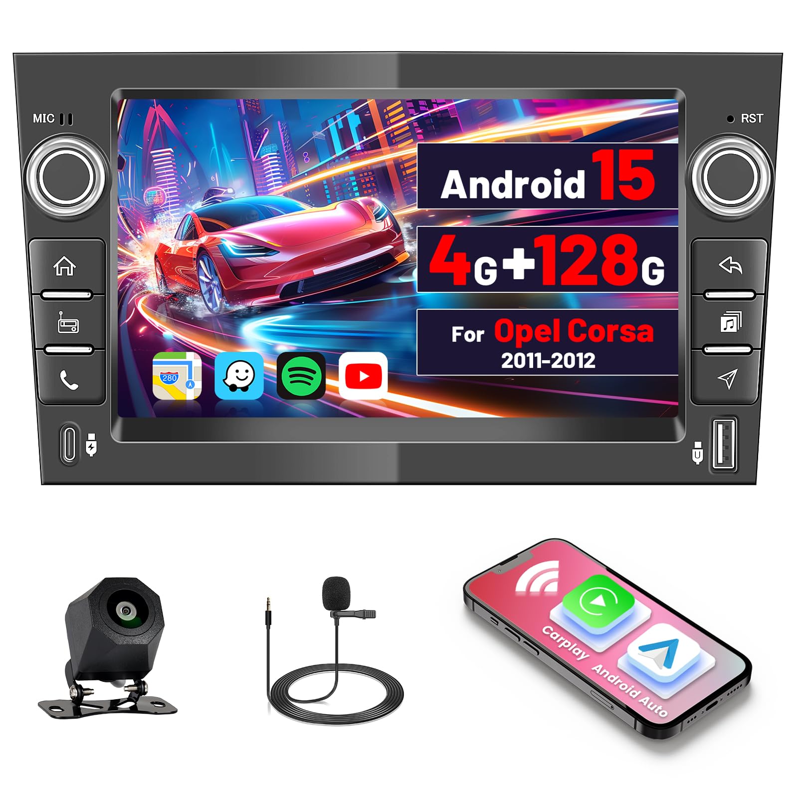 Inefala Android 15 Autoradio per Opel Astra/Antara/Corsa