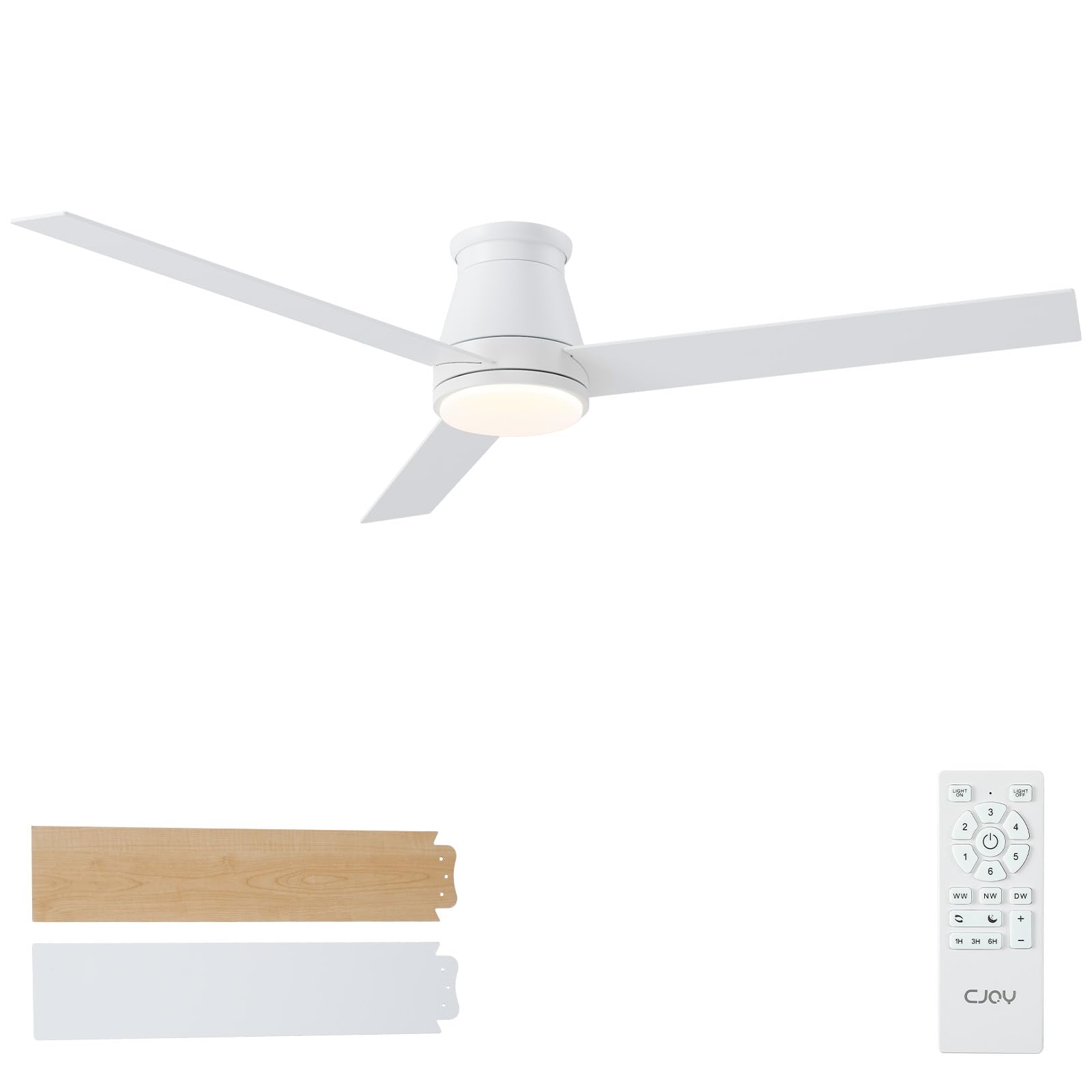 Cjoy Ventilatore da Soffitto con Luce 152cm