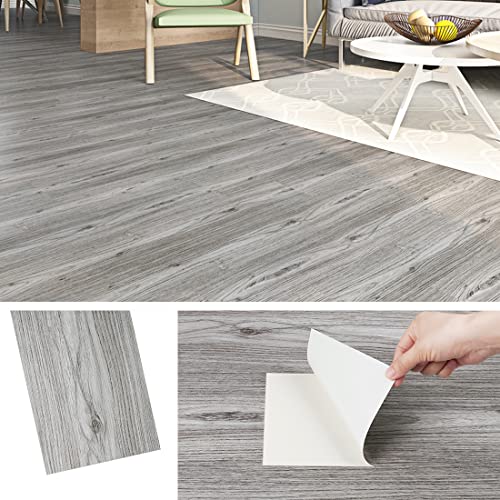 Livelynine 32 Piastrelle PVC Adesivo Effetto Legno Grigio