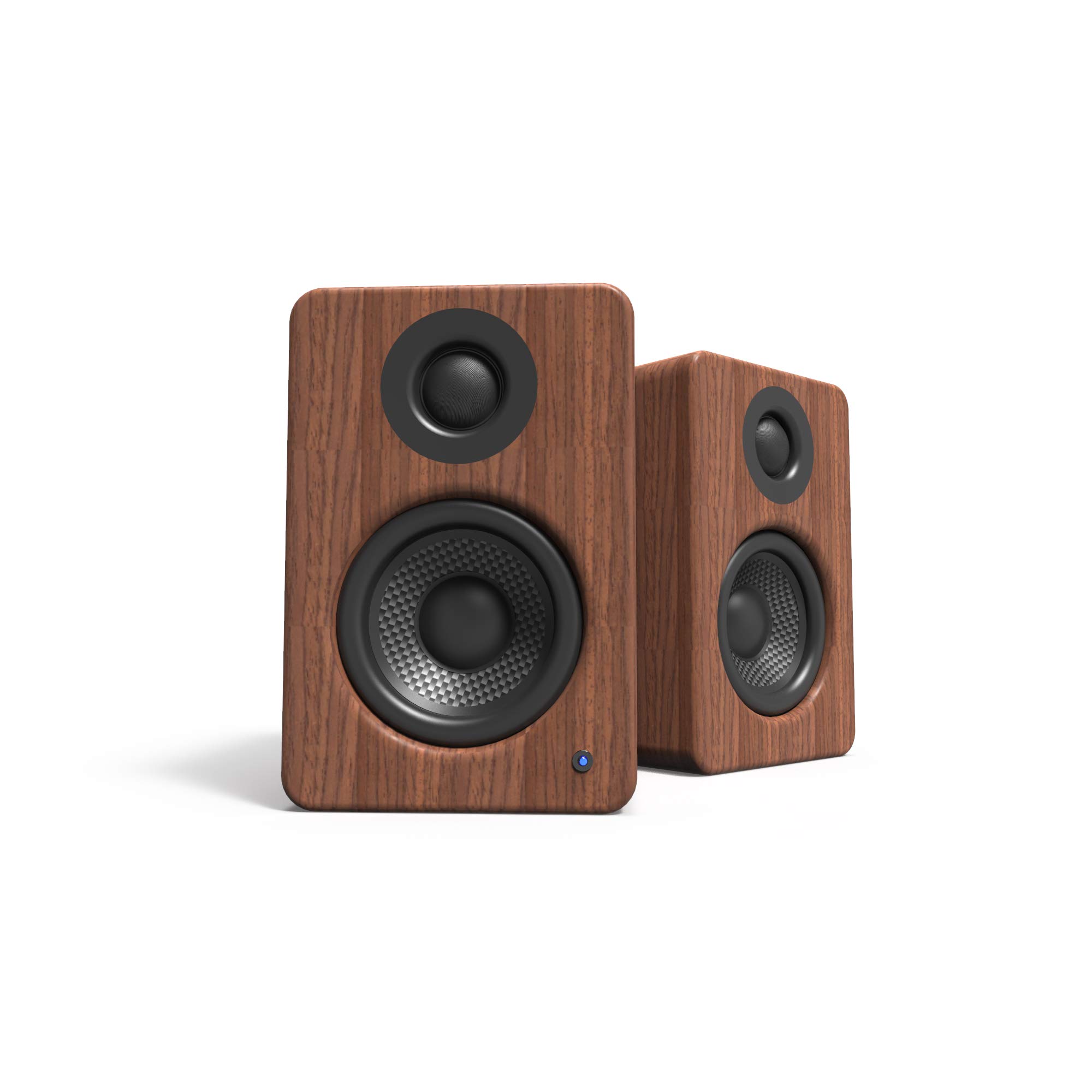 Kanto YU2 Desktop Speakers | 3" Drivers | 3/4" Silk Dome Tweeter | Class D Amplifier | 100 Watts | Built-in USB DAC | Pair | Walnut
