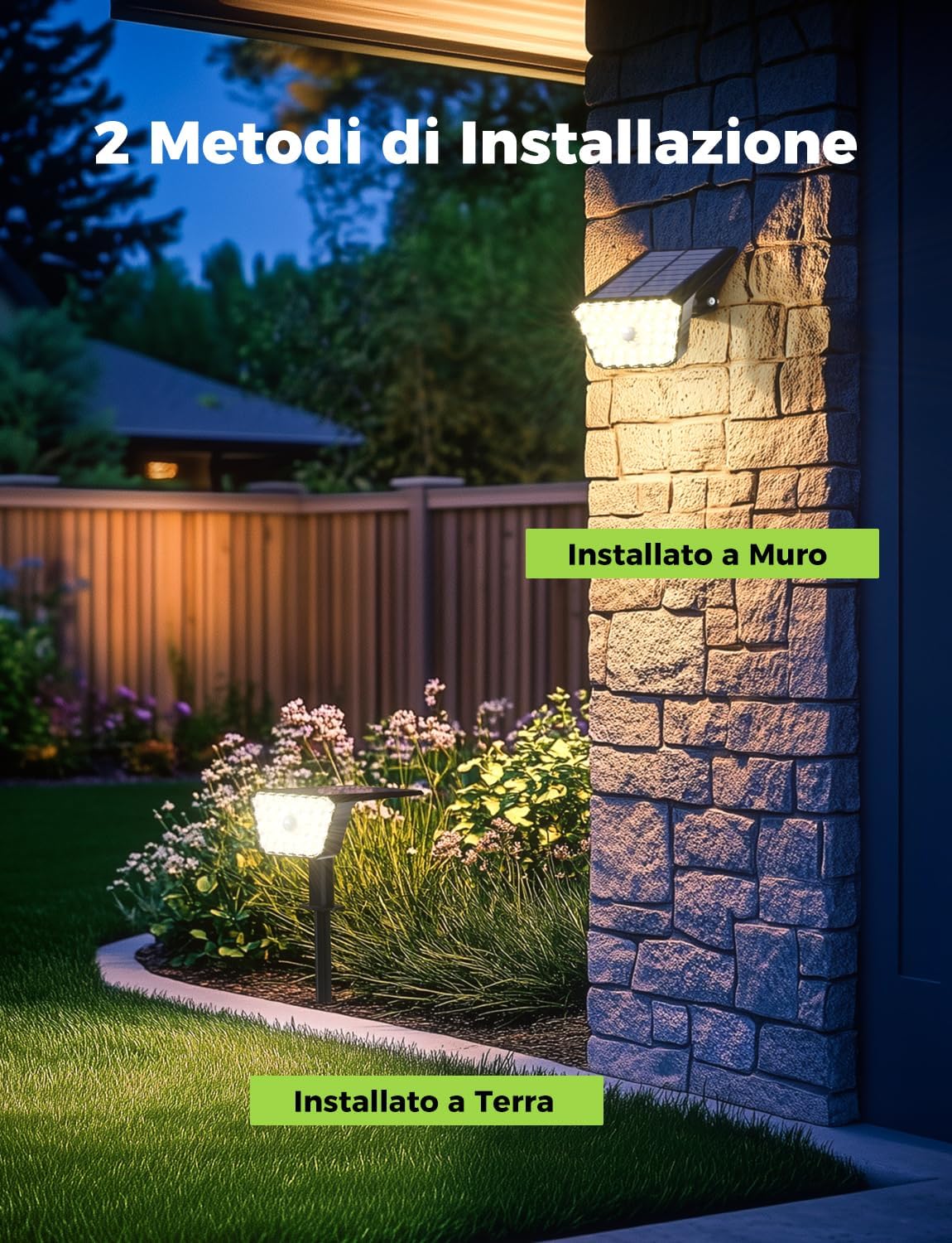 Golumup Luci Solari da Giardino con Sensore di Movimento - immagine 4