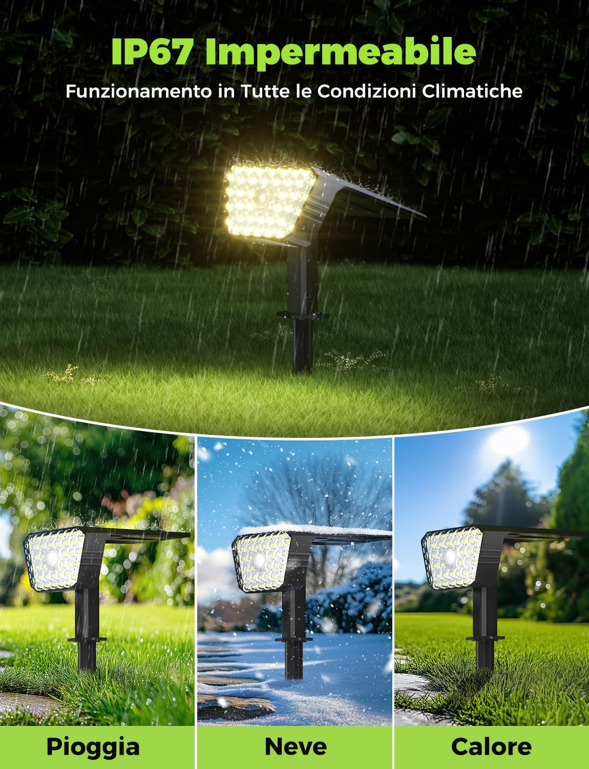 Golumup Luci Solari da Giardino con Sensore di Movimento - immagine 5