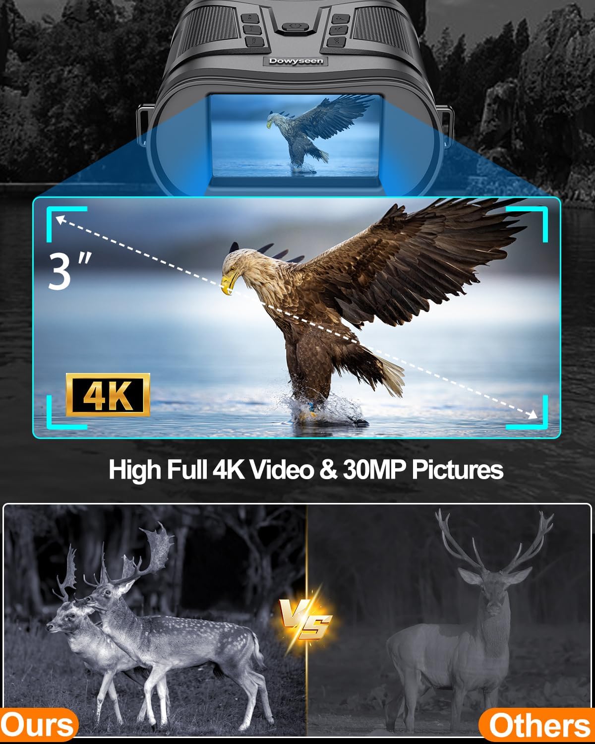 Dowesyeen Binocolo Visione Notturna 4K 6000mAh - immagine 4