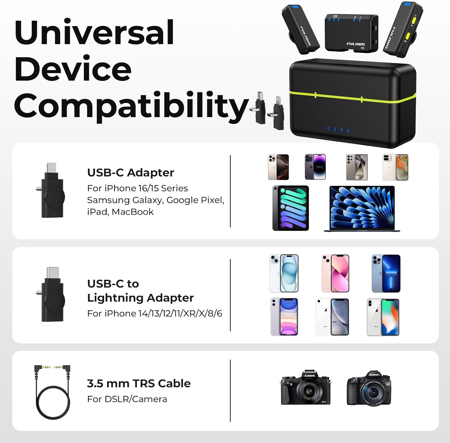 Fulaim X6S Microfono Lavalier Wireless per iPhone - immagine 6