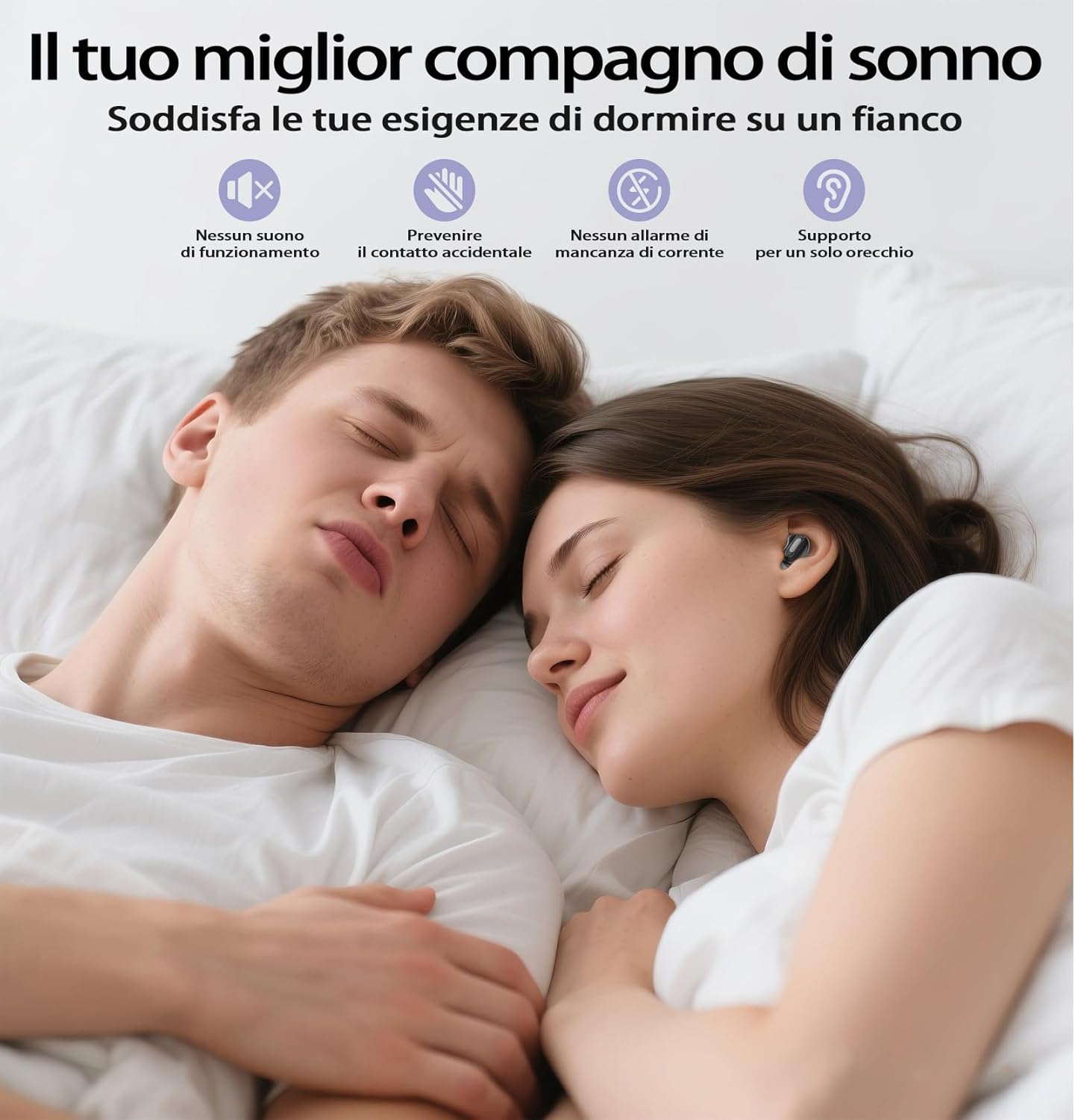 Cuffie per Dormire Bluetooth 5.4 ANC/ENC, Nero - immagine 2