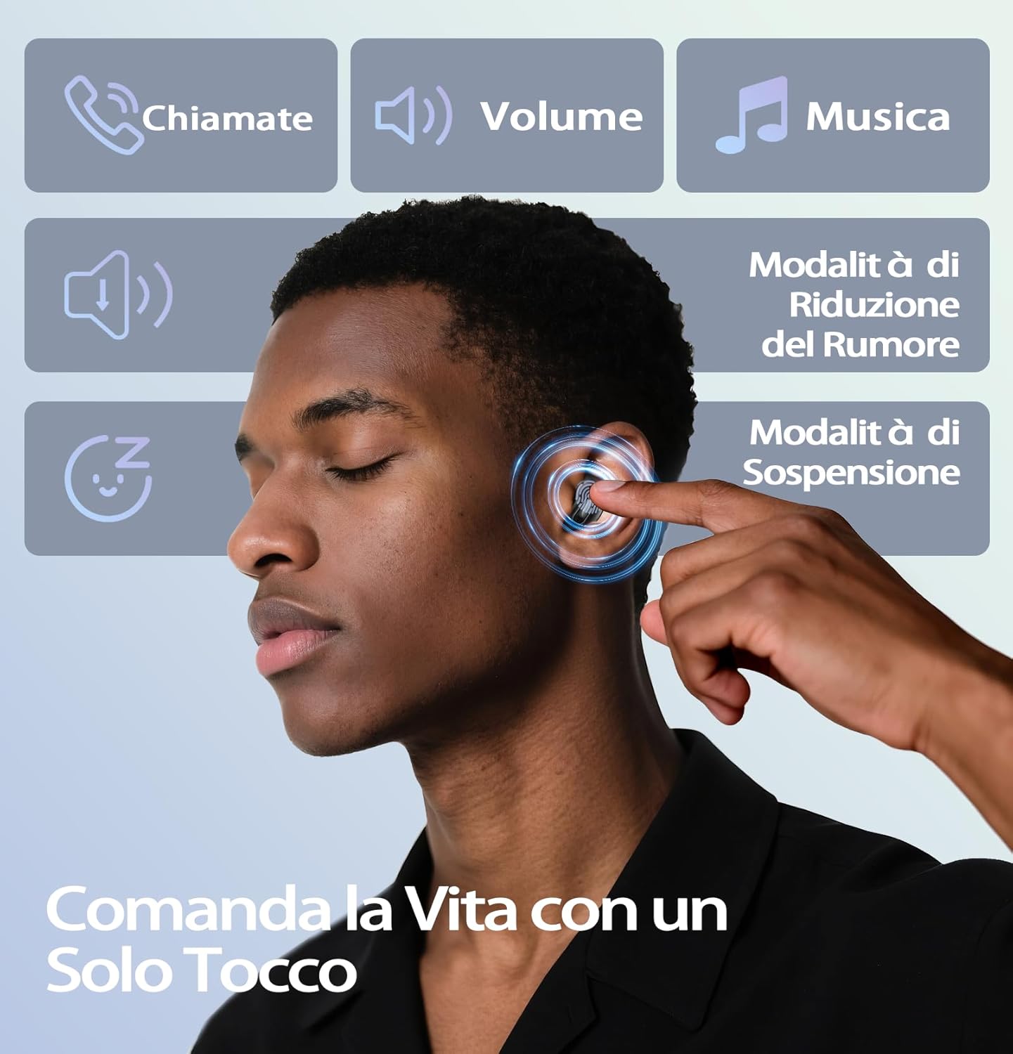 Cuffie per Dormire Bluetooth 5.4 ANC/ENC, Nero - immagine 6