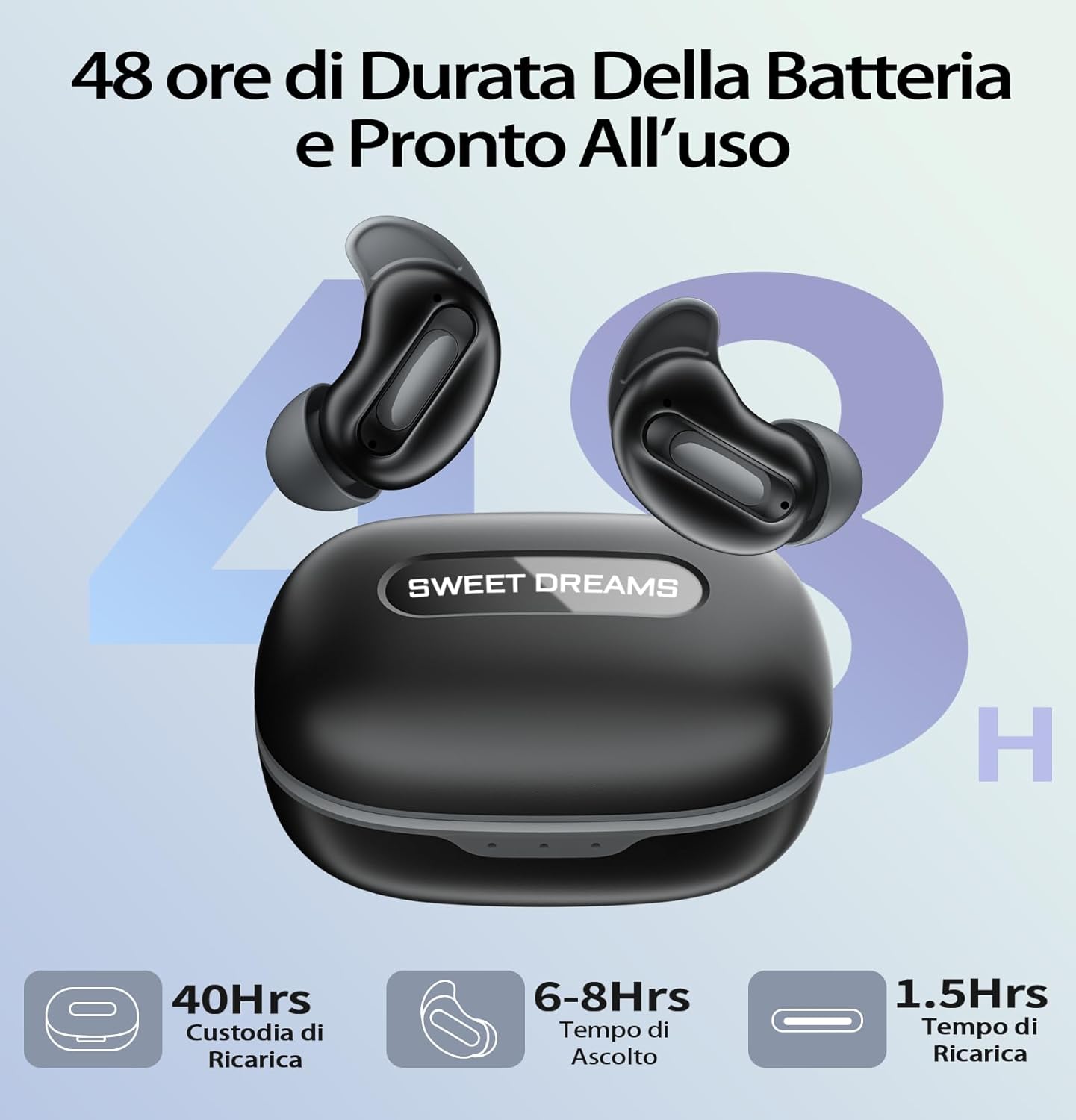 Cuffie per Dormire Bluetooth 5.4 ANC/ENC, Nero - immagine 7