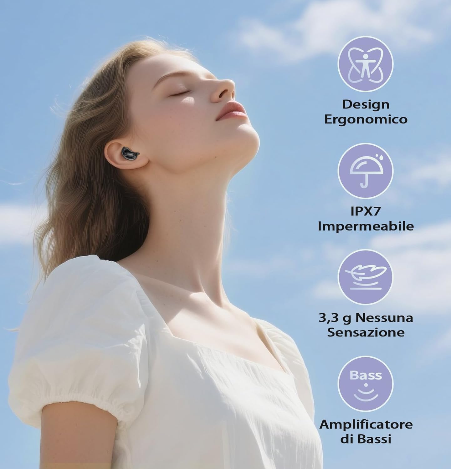 Cuffie per Dormire Bluetooth 5.4 ANC/ENC, Nero - immagine 8