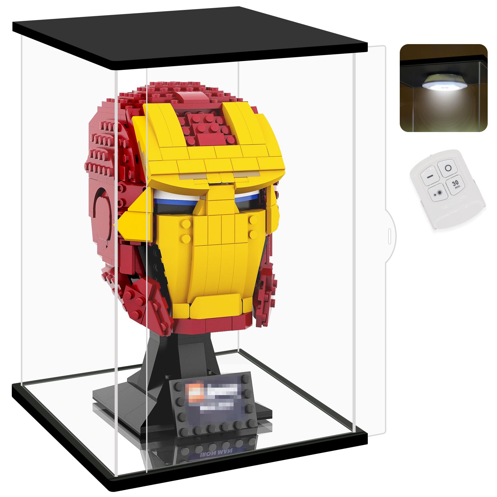 Nonemey Teca Plexiglass con Luce Telecomando (Nero)