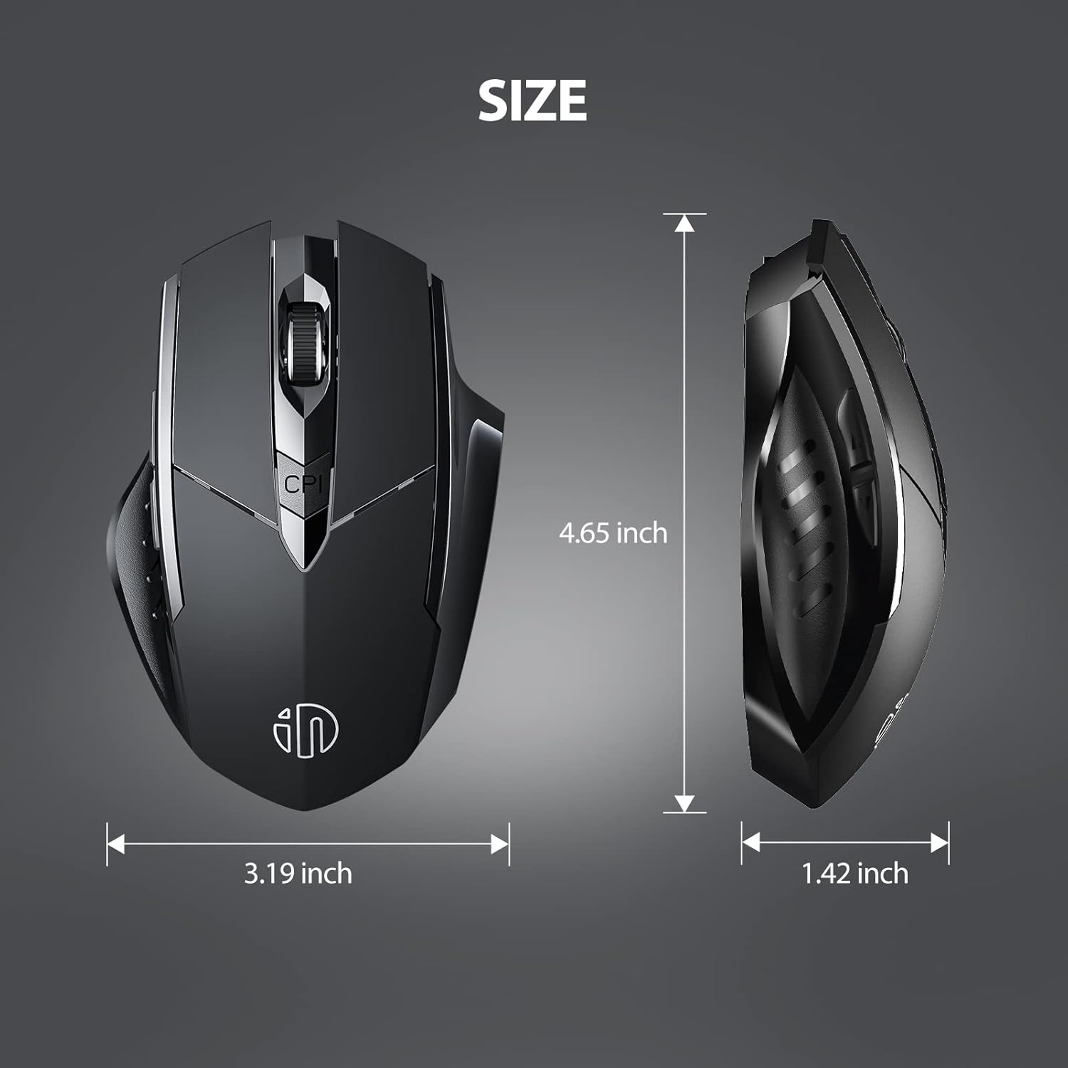 Inphic Mouse Bluetooth Tri-Mode Ricaricabile 800-1600DPI - immagine 6