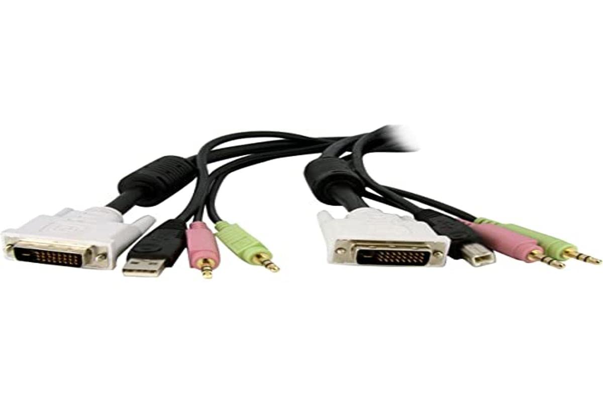 StarTech.com Cavo switch KVM DVI-D Dual Link USB 4 in 1 con audio e microfono 1,8 m (DVID4N1USB6)