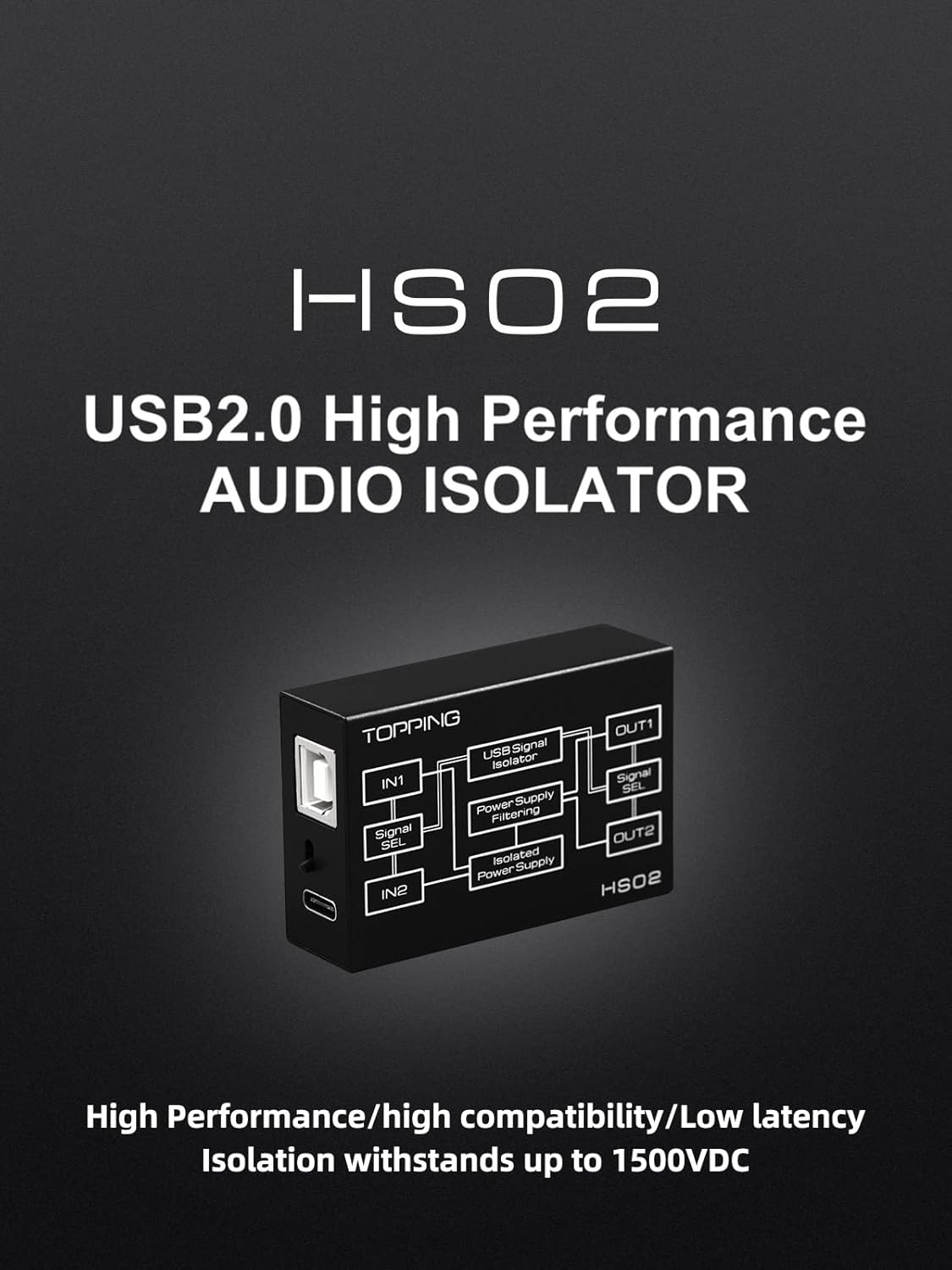 Topping HS02 - Isolatore Audio USB 2.0 ad Alte Prestazioni - immagine 2