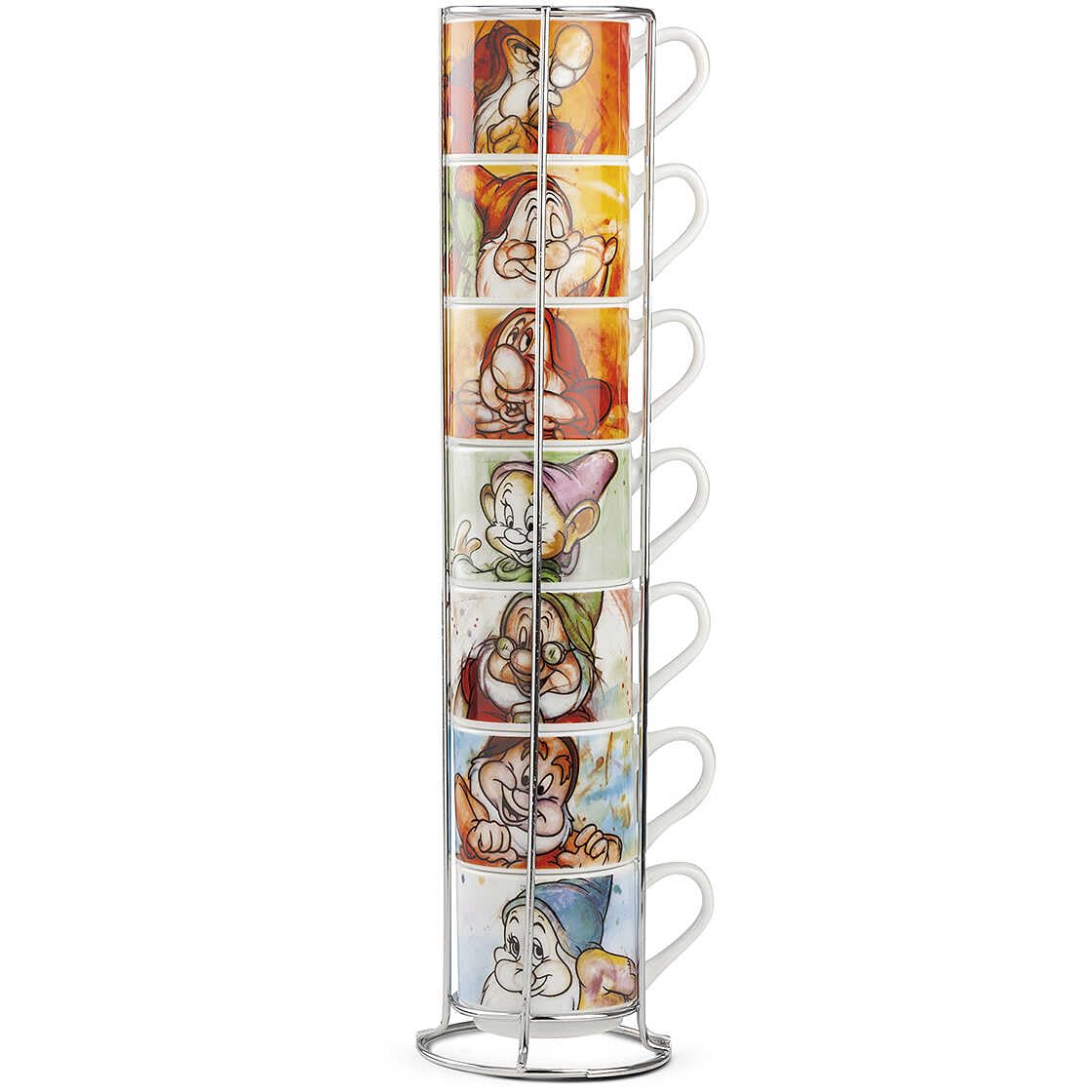Egan Set 7 Tazze Caffè Porcellana Sette Nani Disney