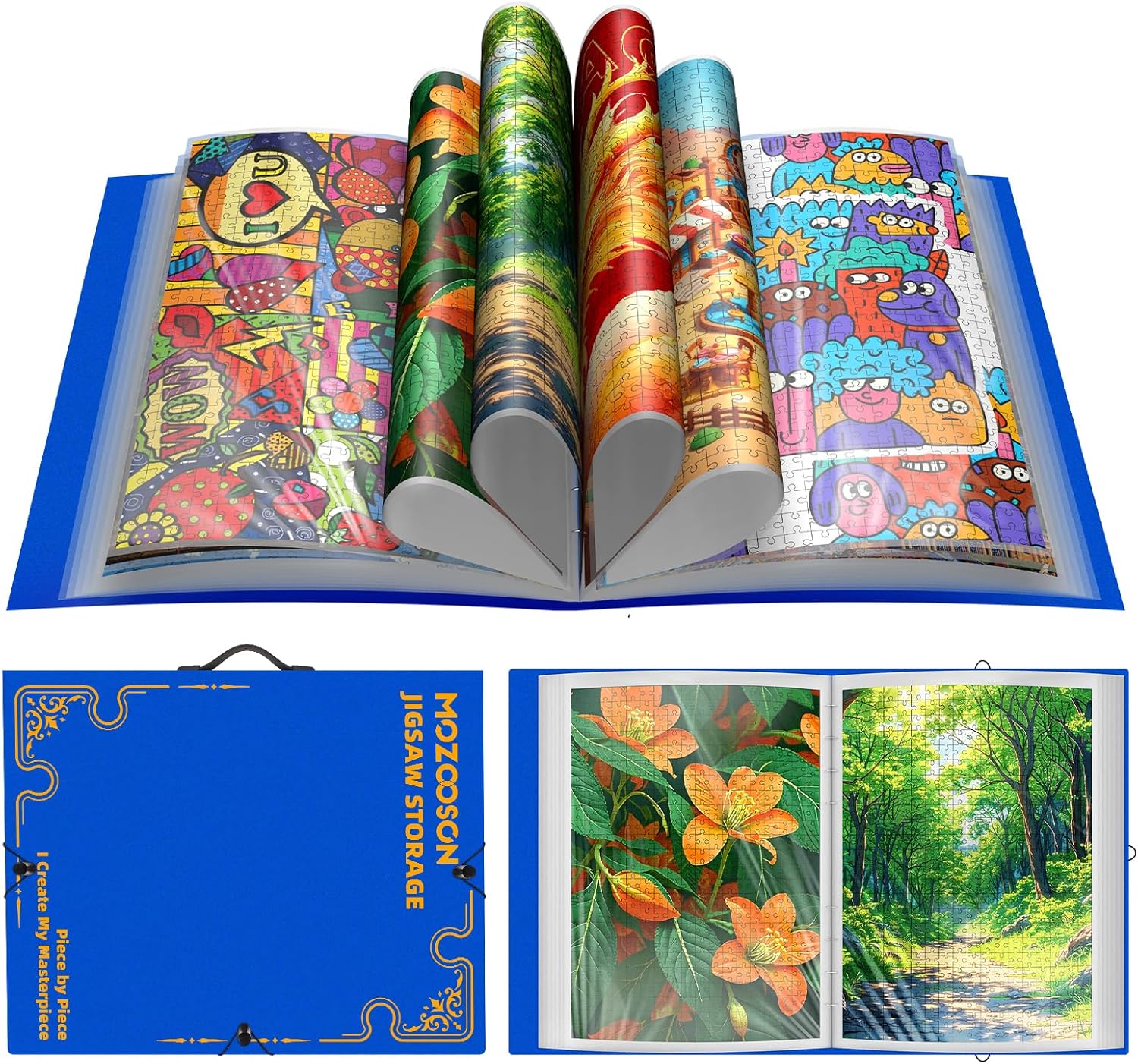 Mozooson Raccoglitore per Puzzle da 1000pz, Blue - immagine 1