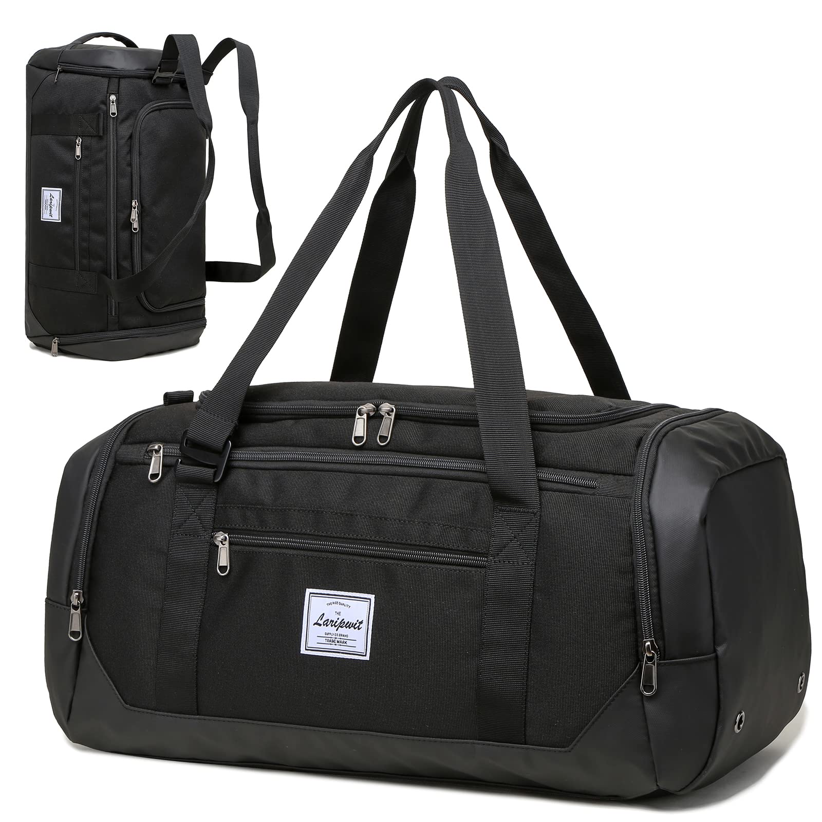 Laripwit Borsone da Viaggio Uomo 40L, Nero