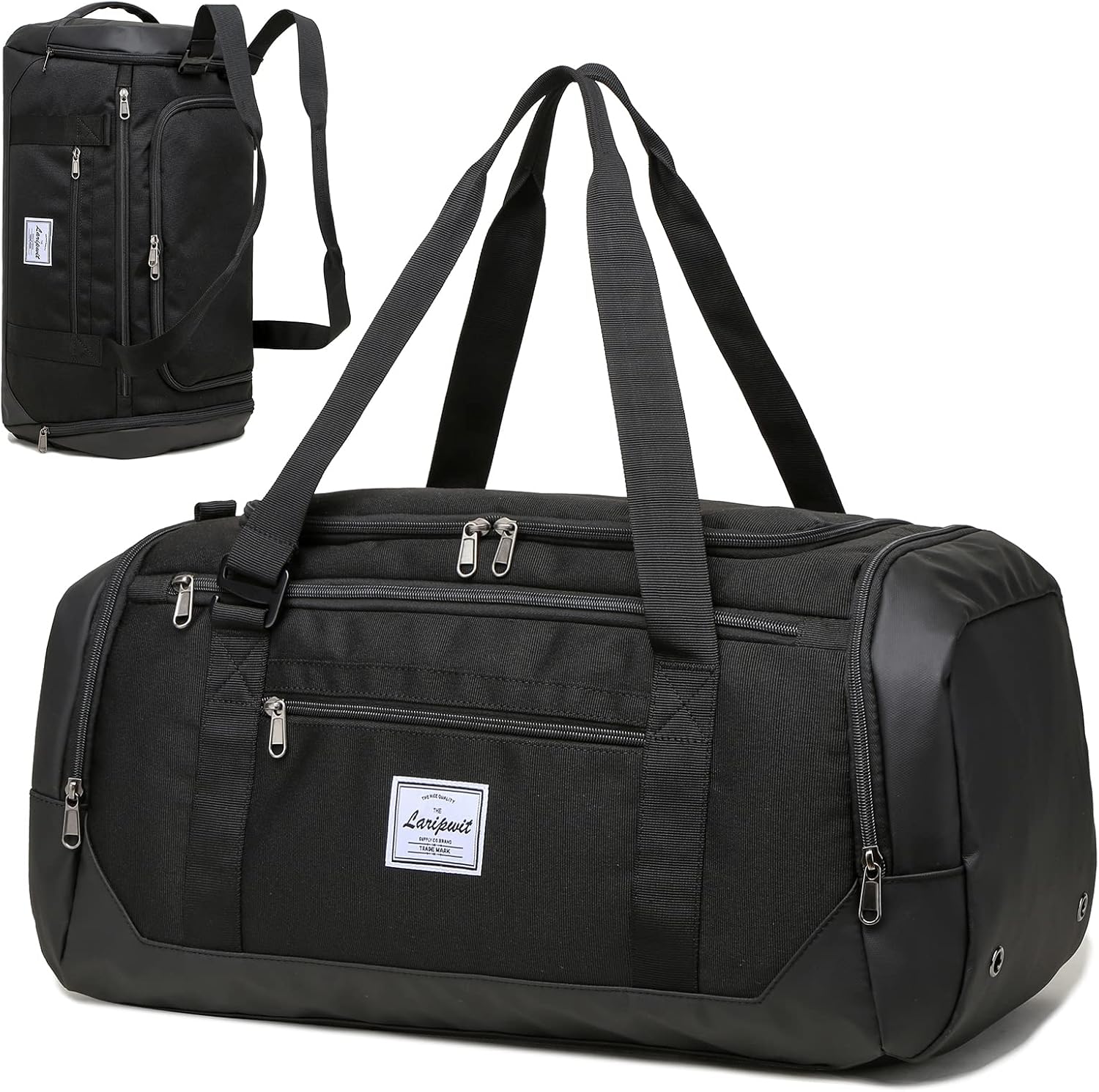 Laripwit Borsone da Viaggio Uomo 40L, Nero - immagine 1