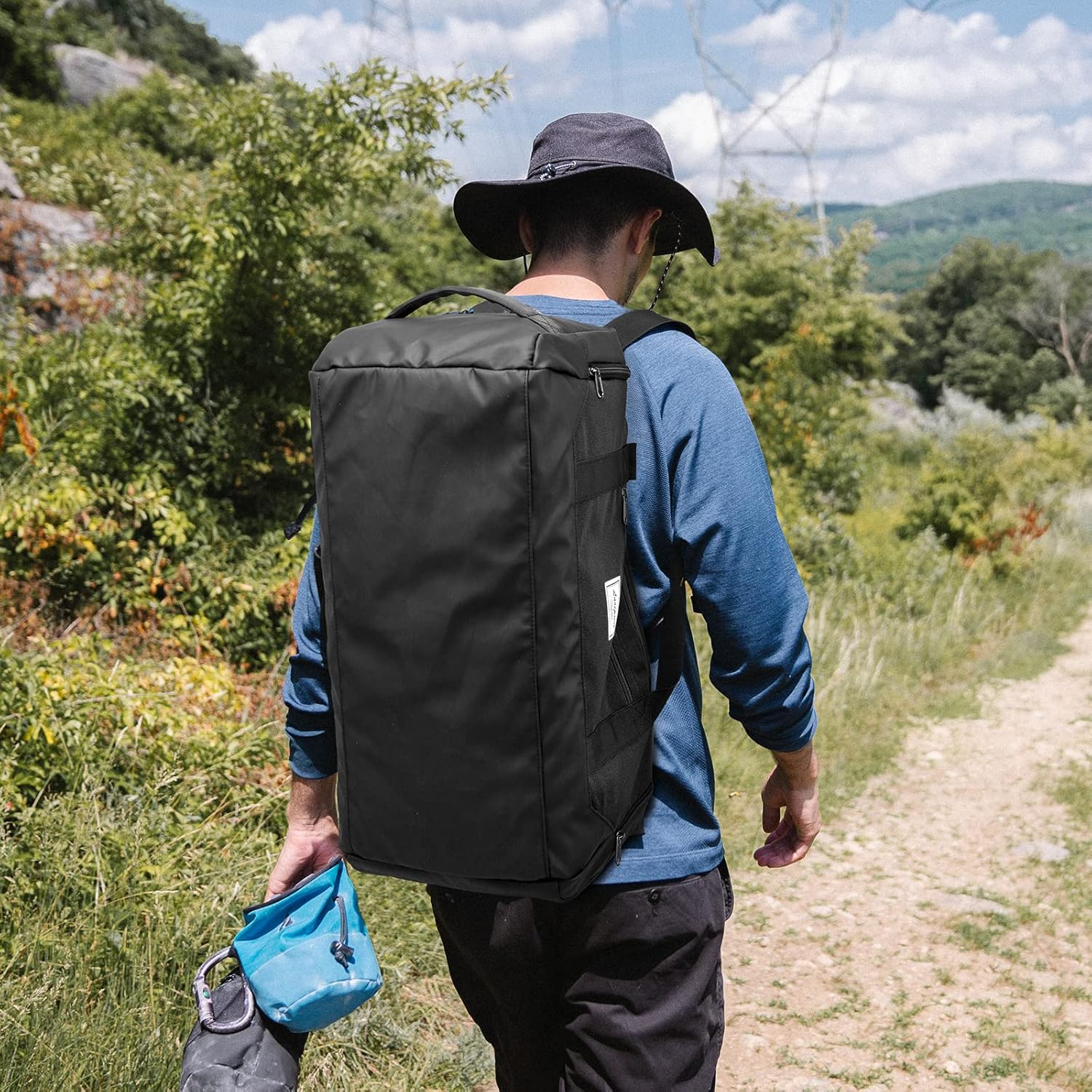 Laripwit Borsone da Viaggio Uomo 40L, Nero - immagine 2