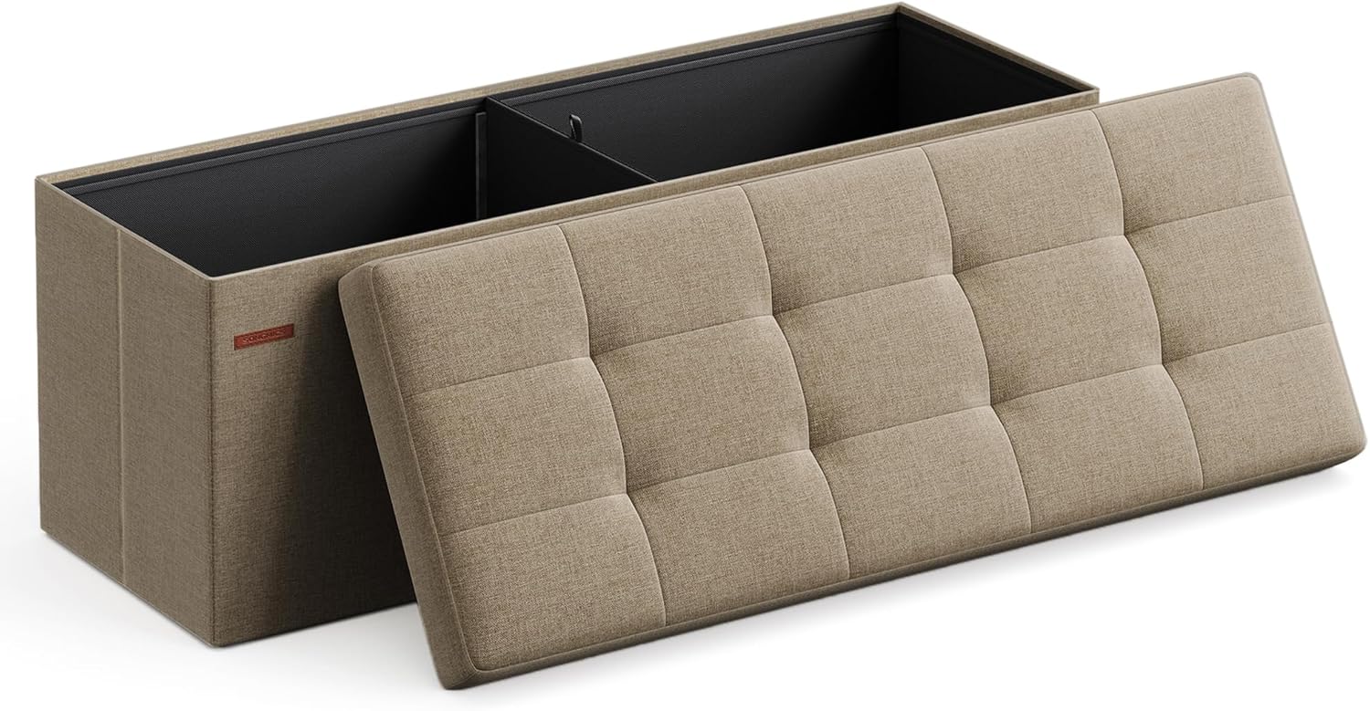 Songmics MAZIE Cassapanca Pieghevole 38x110x38cm Marrone - immagine 1