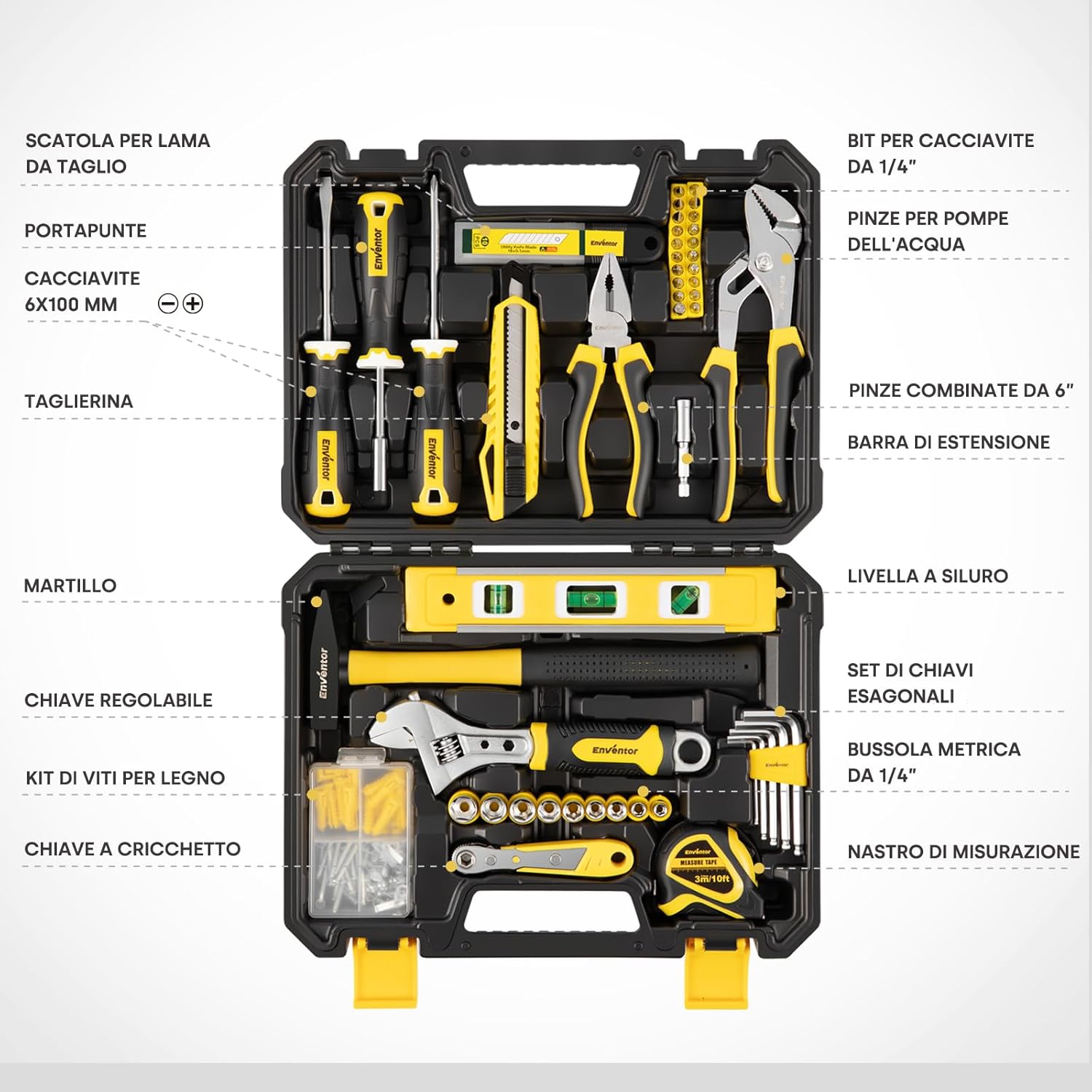 Enventor Cassetta Attrezzi Completa 158 Pezzi - immagine 2